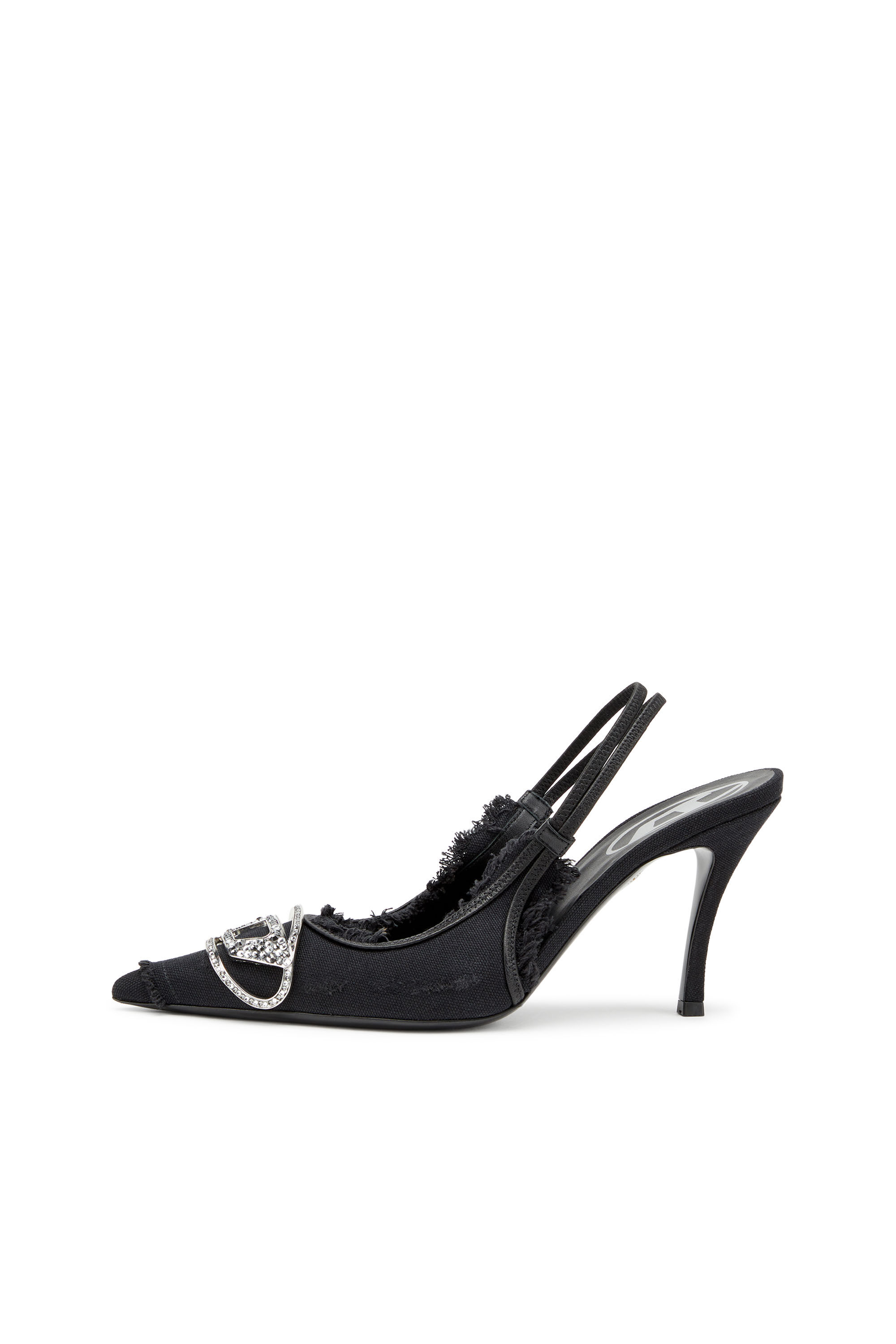 Diesel - D-VENUS SB, Female's D-Venus-Slingback pumps in distressed canvas in Black - 6