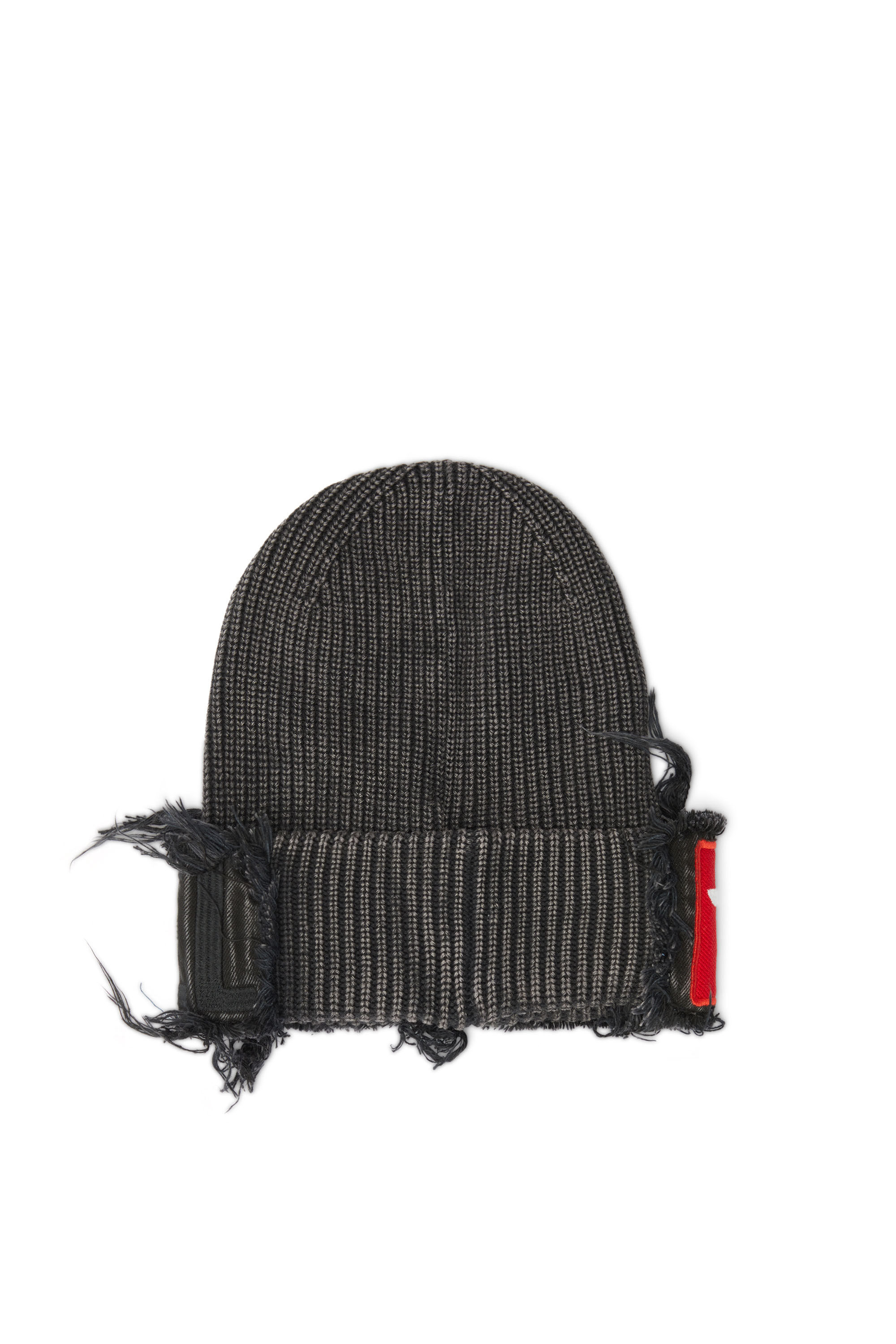 Diesel - K-FROK, Gorro con efecto denim y atrevido detalle de parche Unisex in Negro - 2