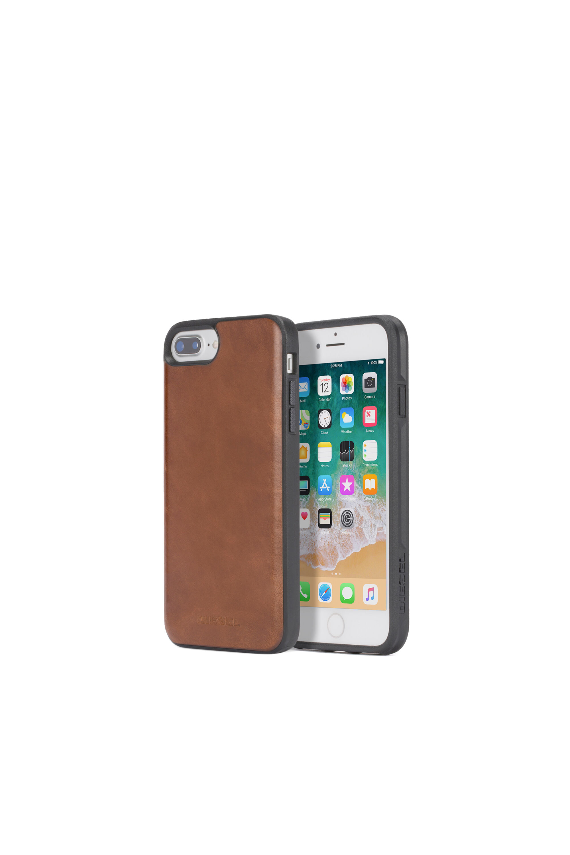 Diesel - BROWN LEATHER IPHONE X CASE, Coque en cuir marron, iPhone X Mixte in Marron - 1
