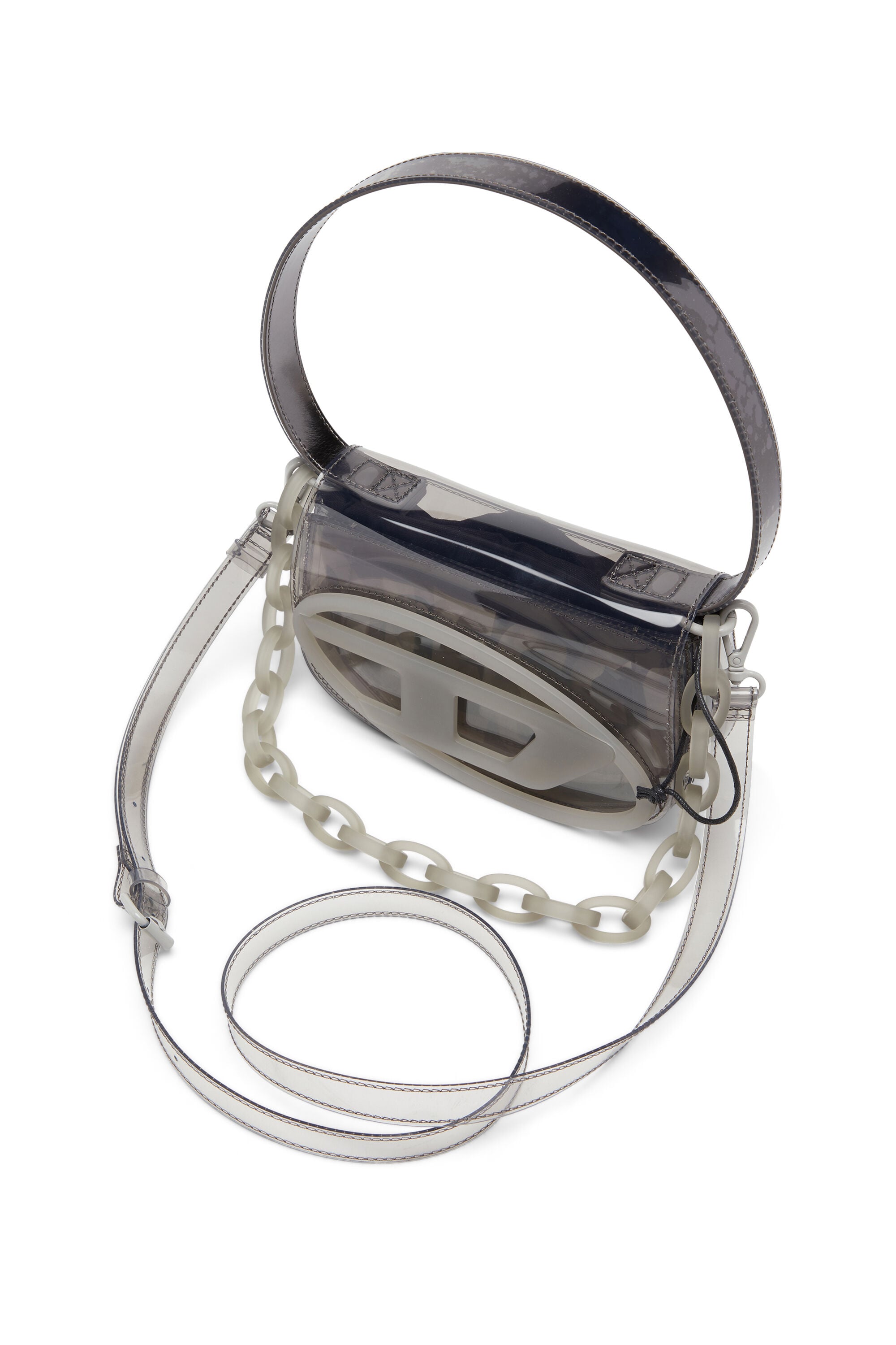 Women's 1DR-Iconic shoulder bag in transparent TPU | Grey | Diesel