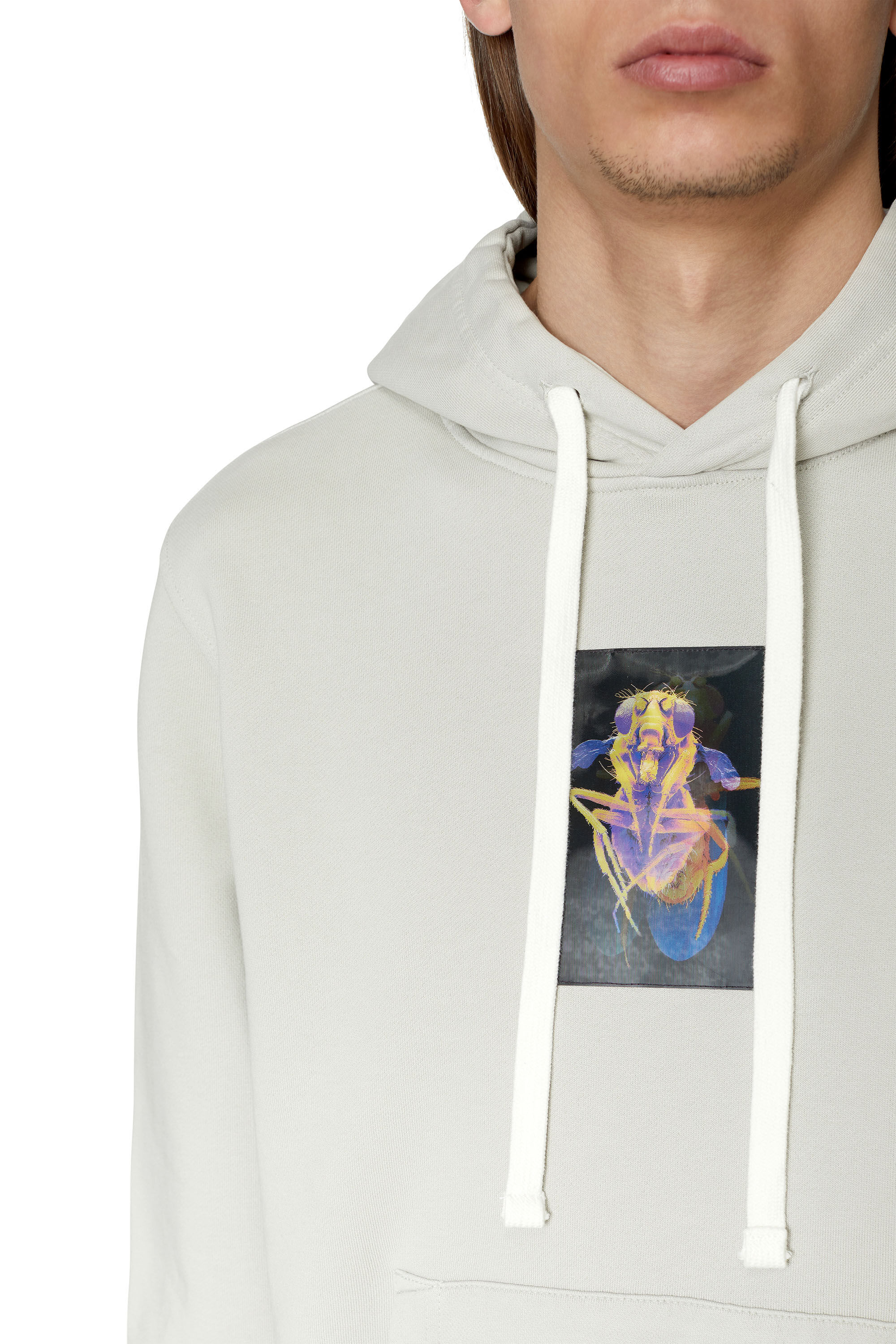 Diesel - S-GINN-HOOD-E2, Male's Hoodie with lenticular fly patch in Grey - 5