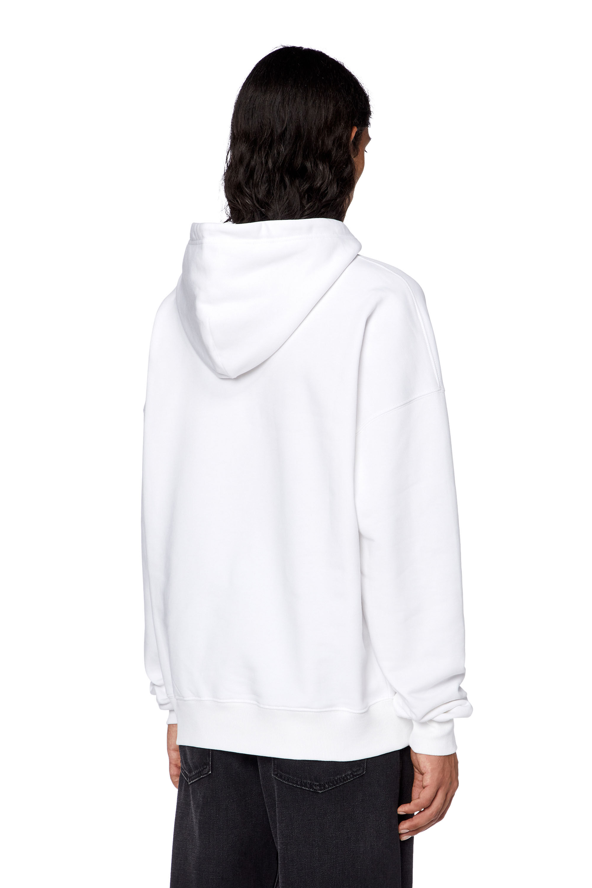 Diesel - S-ROB-HOOD-DOVAL-PJ, Sweat-shirt à capuche avec empiècement logo Homme in Blanc - 4