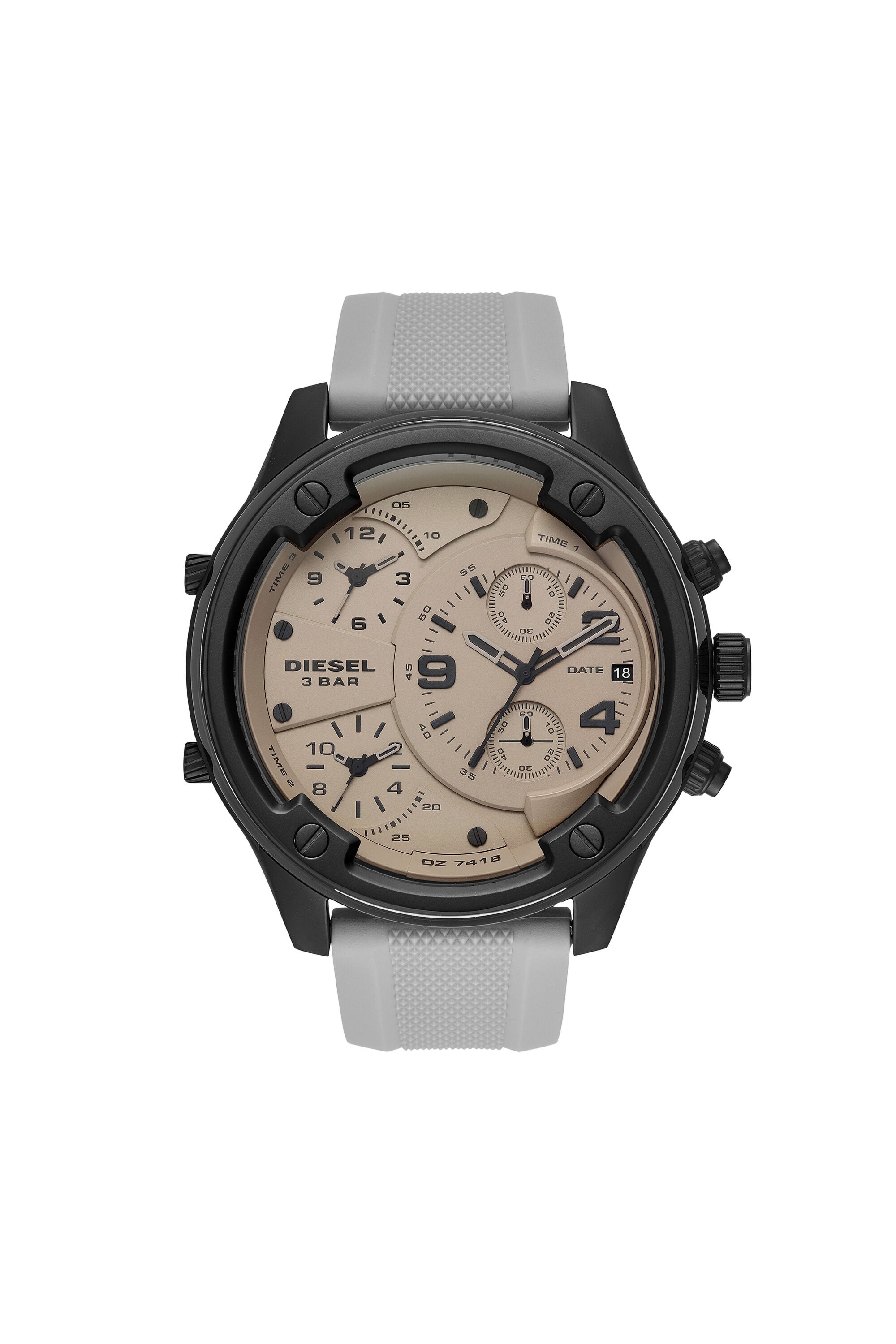 Diesel - DZ7416, Man's Chronograph silicone watch in Grey - 1