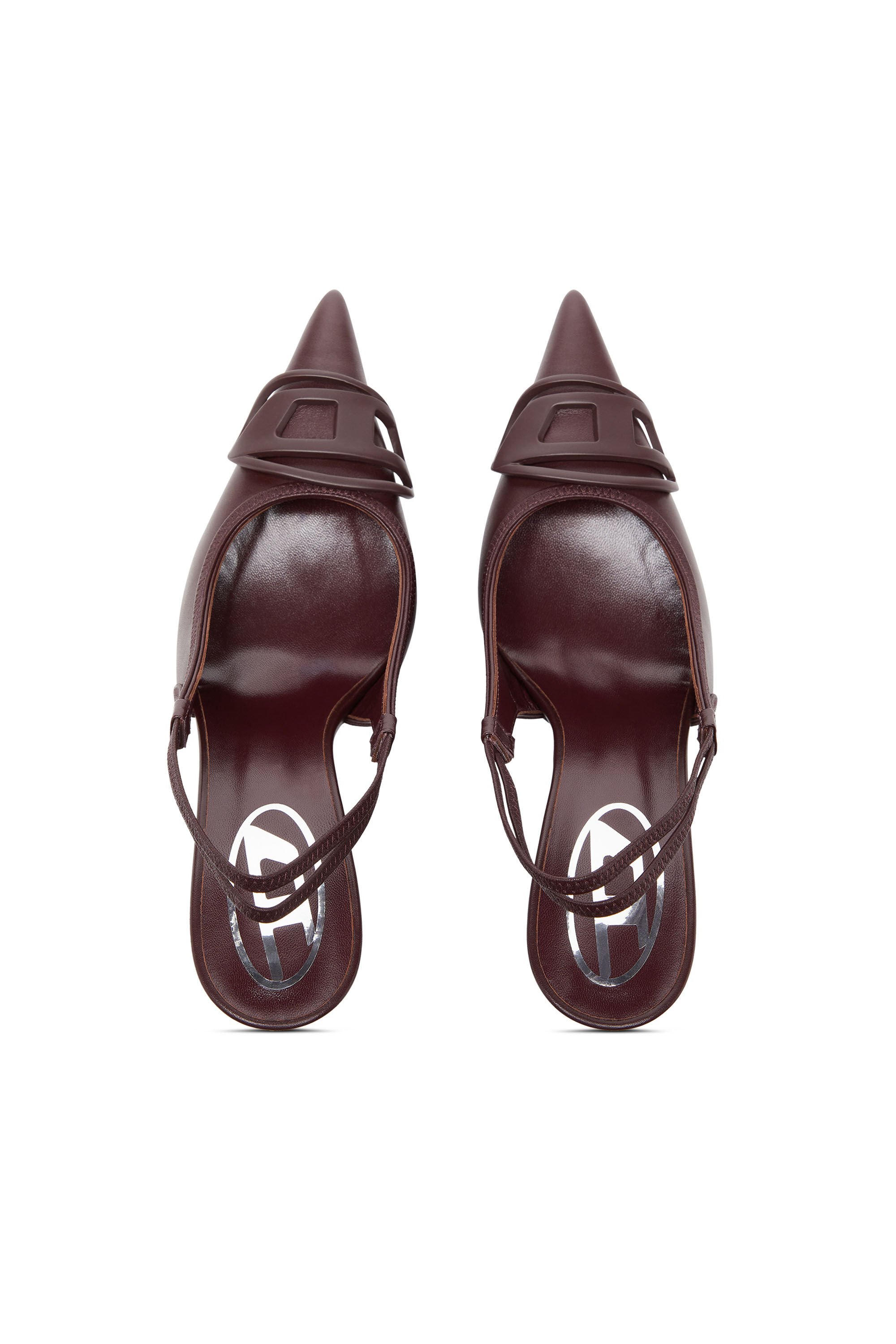 Women's D-Venus-Burgundy slingback pumps in nappa leather | Red