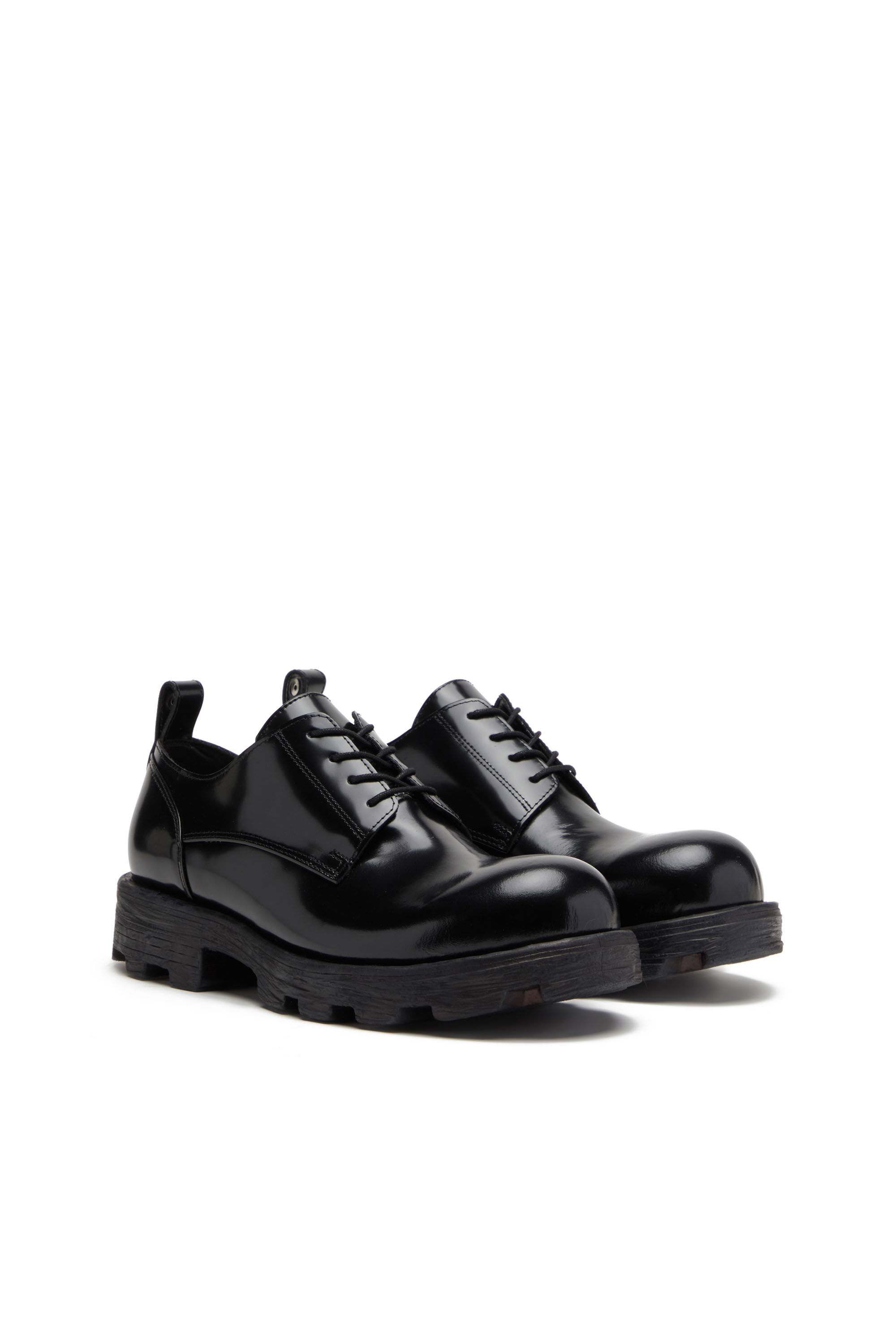 Diesel - D-HAMMER SH, Male's D-Hammer SH - Lace-up shoes in shiny leather in Black - 2