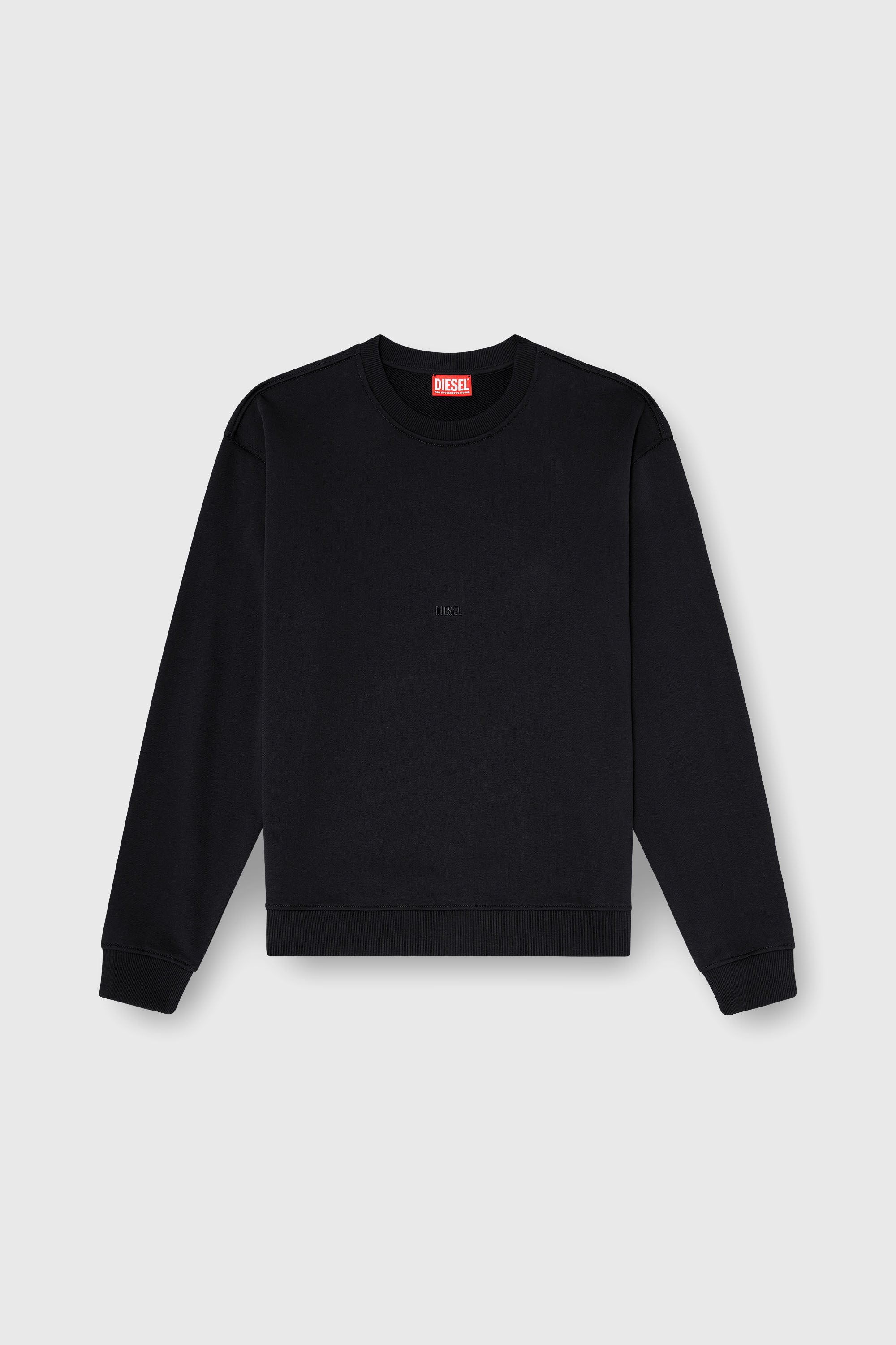 Diesel - S-NORM-AA5, Sweat-shirt en coton avec micro broderie logo Homme in Noir - 2