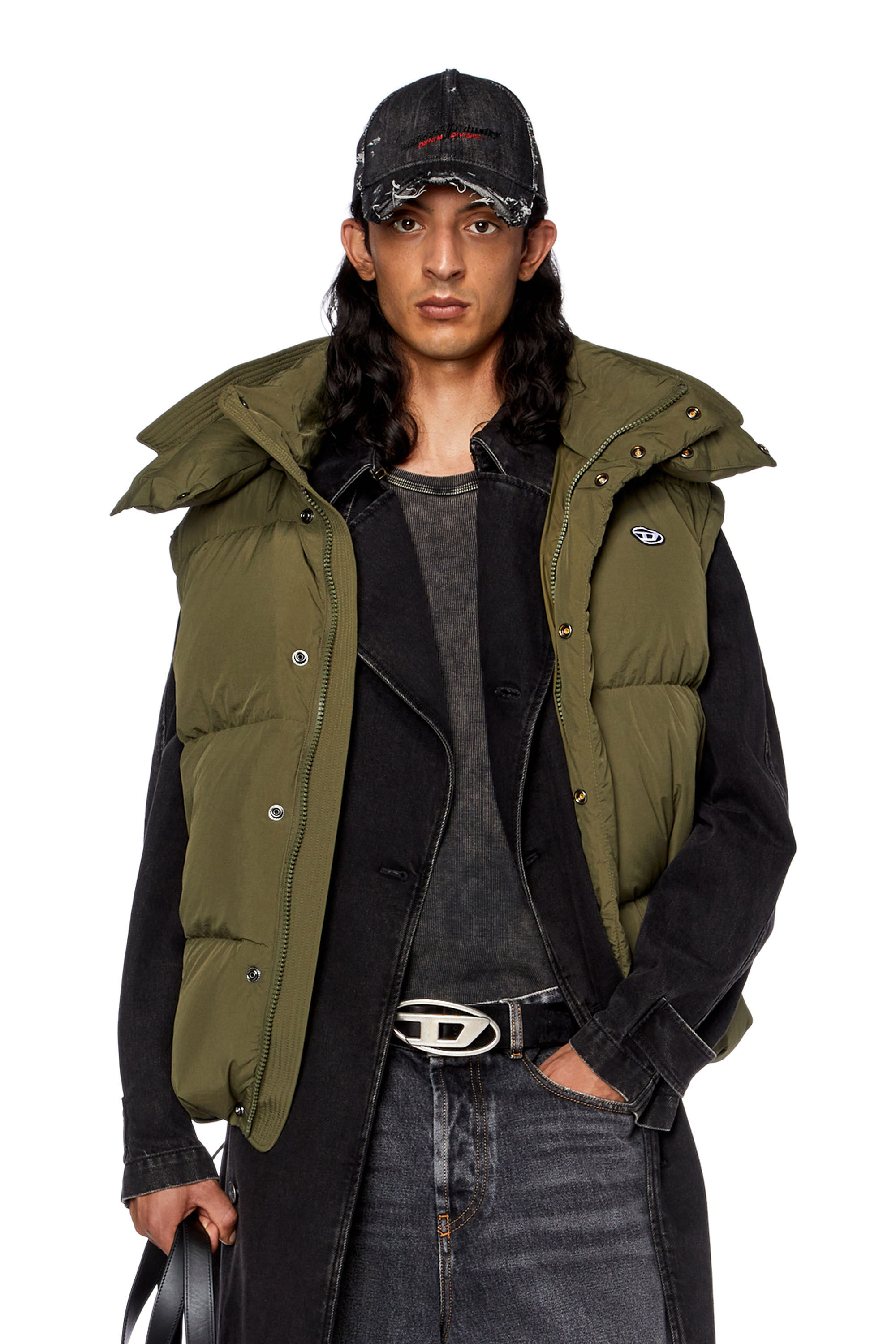 W-ROLFYS: Men's Down vest, sleevless jacket in nylon | Diesel