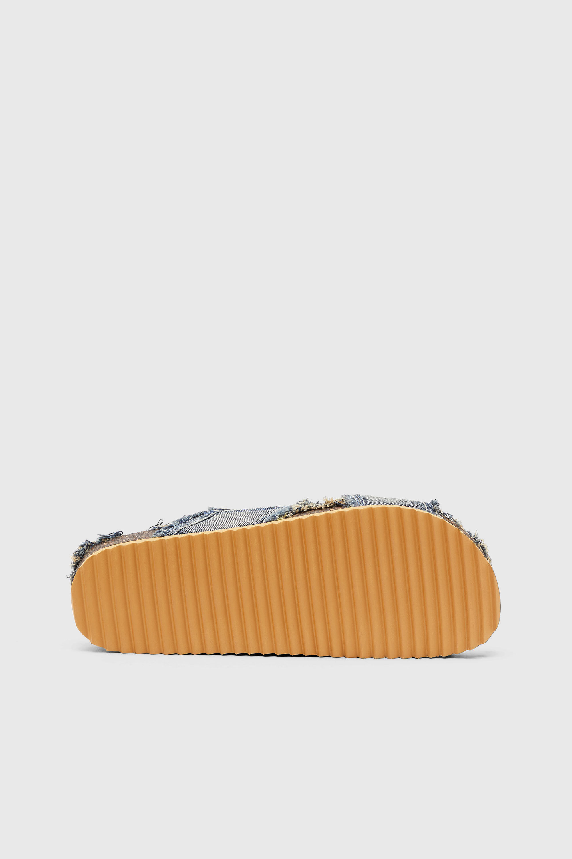 Men's D-Woodstock-Crossover slides in frayed denim | Blue | Diesel US