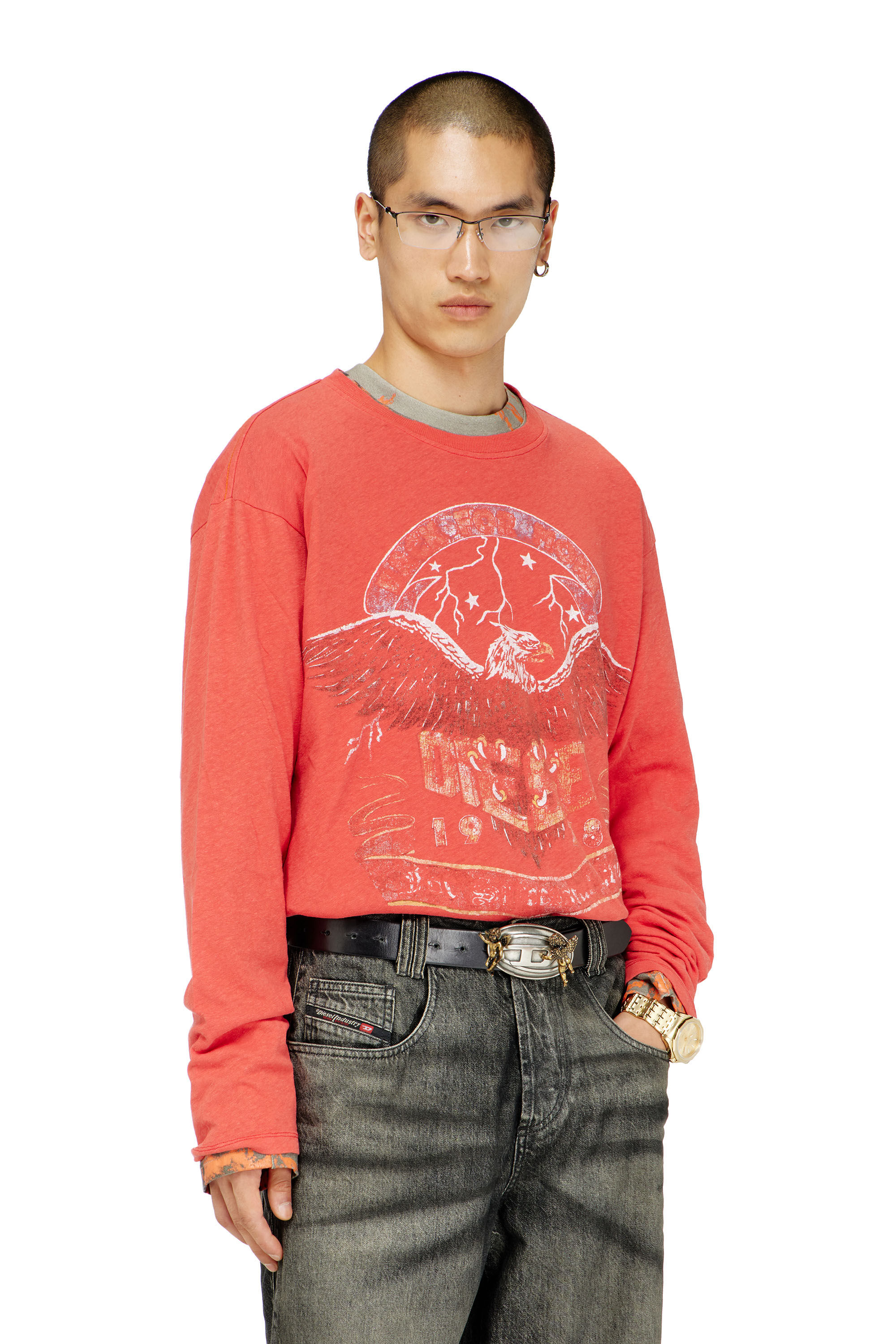 Diesel - T-GERI-LS, Male's Long-sleeve T-shirt with concert graphics in null - 3