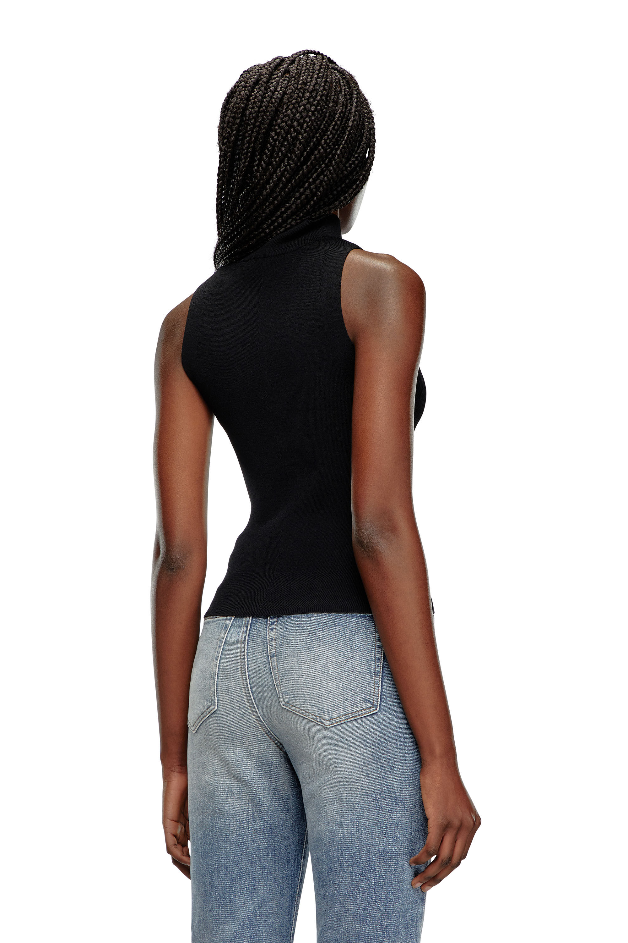 Women's Ribbed-knit turtleneck top | Multicolor | Diesel