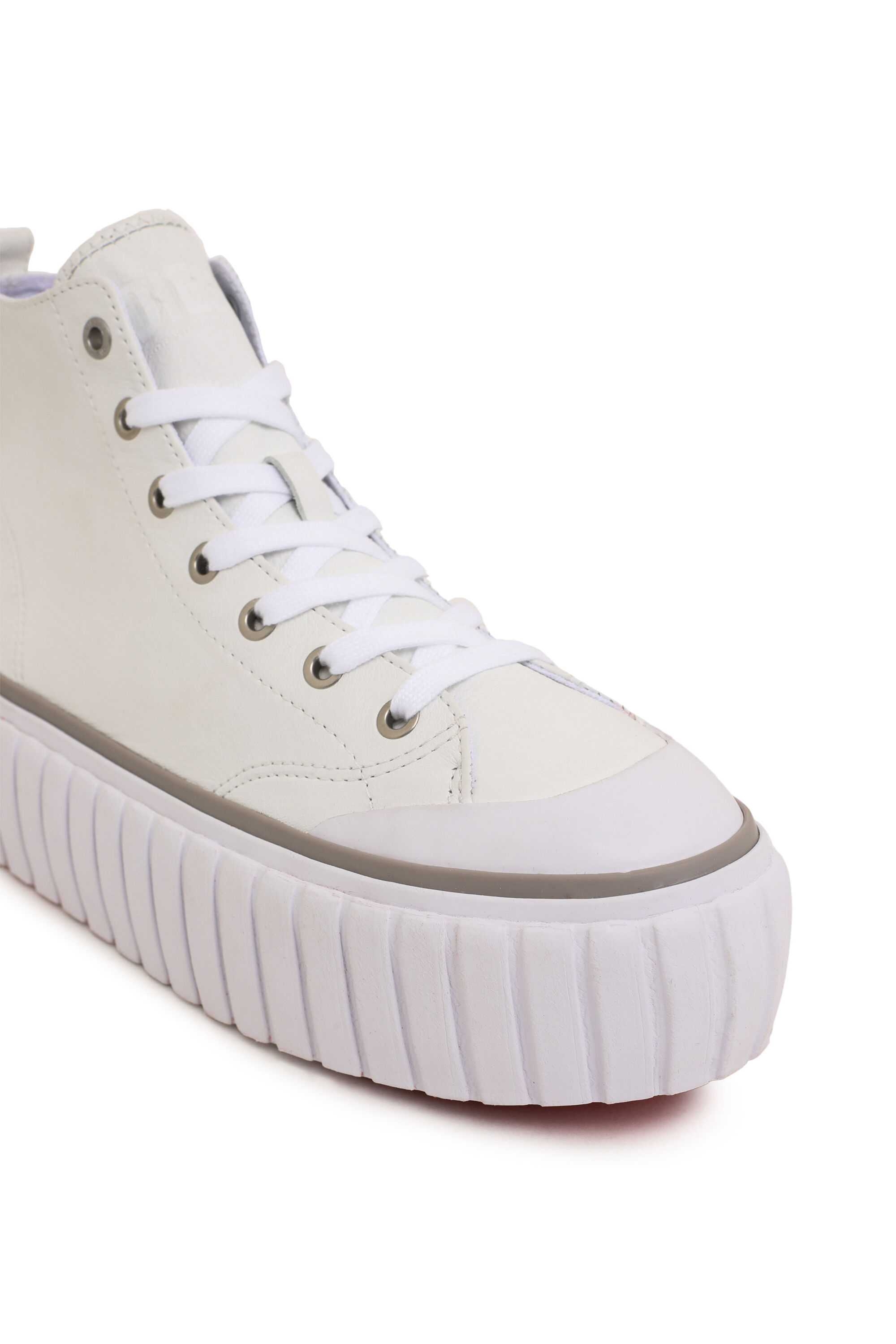 Diesel - S-HANAMI MID W, Female's High-top flatform sneaker in leather in White - 6