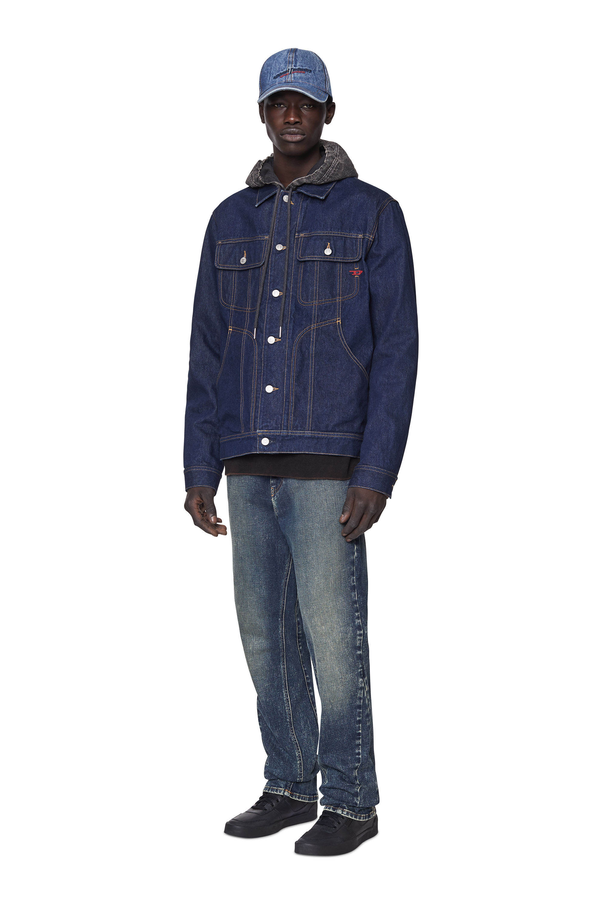 Diesel - S-DVELOWS, Male's S-Dvelows-High-top sneakers in panelled suede in Black - 8