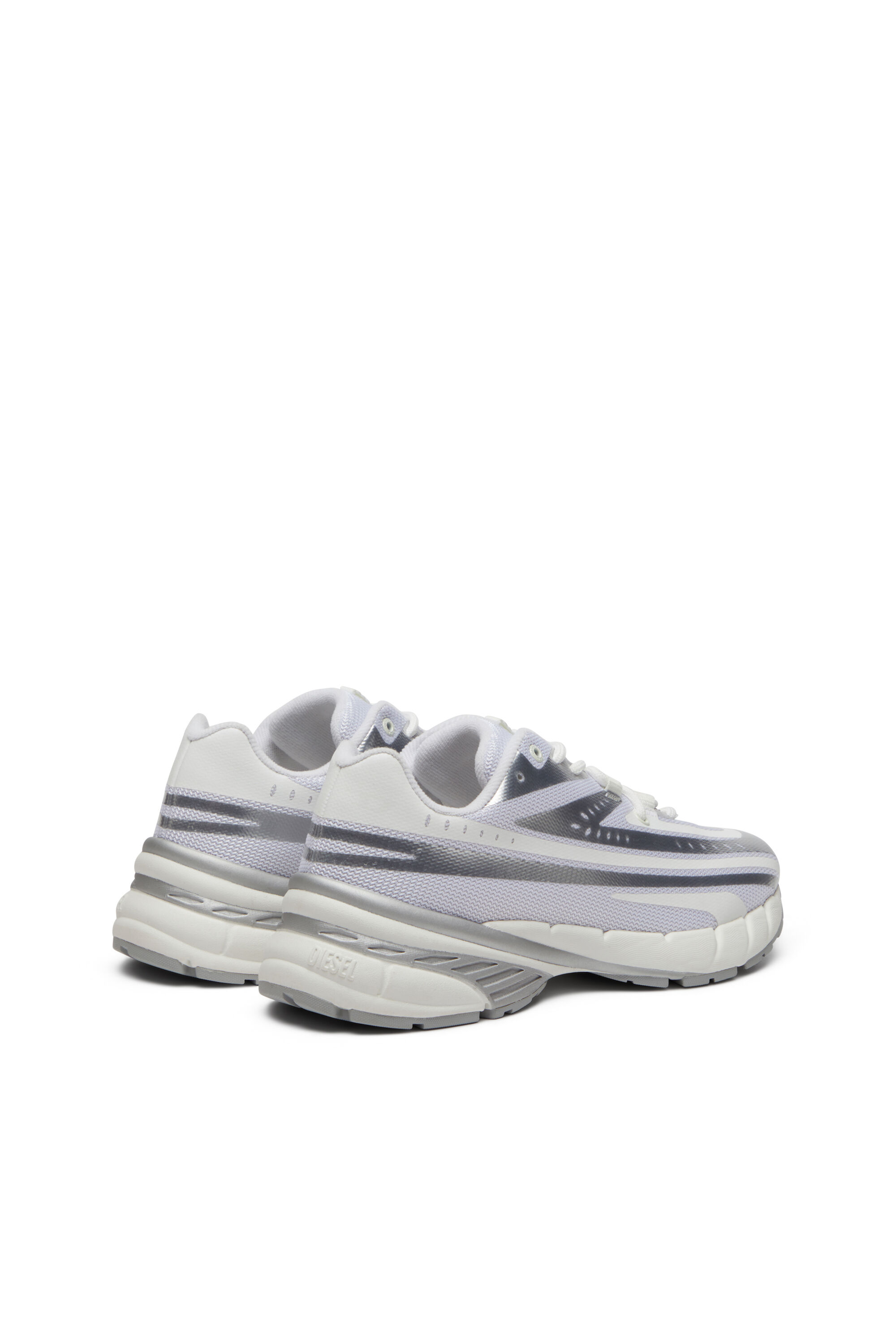 Diesel - D-AIRSPEED LOW W, Woman's D-Airspeed-Sneakers in coated metallic mesh in White - 3