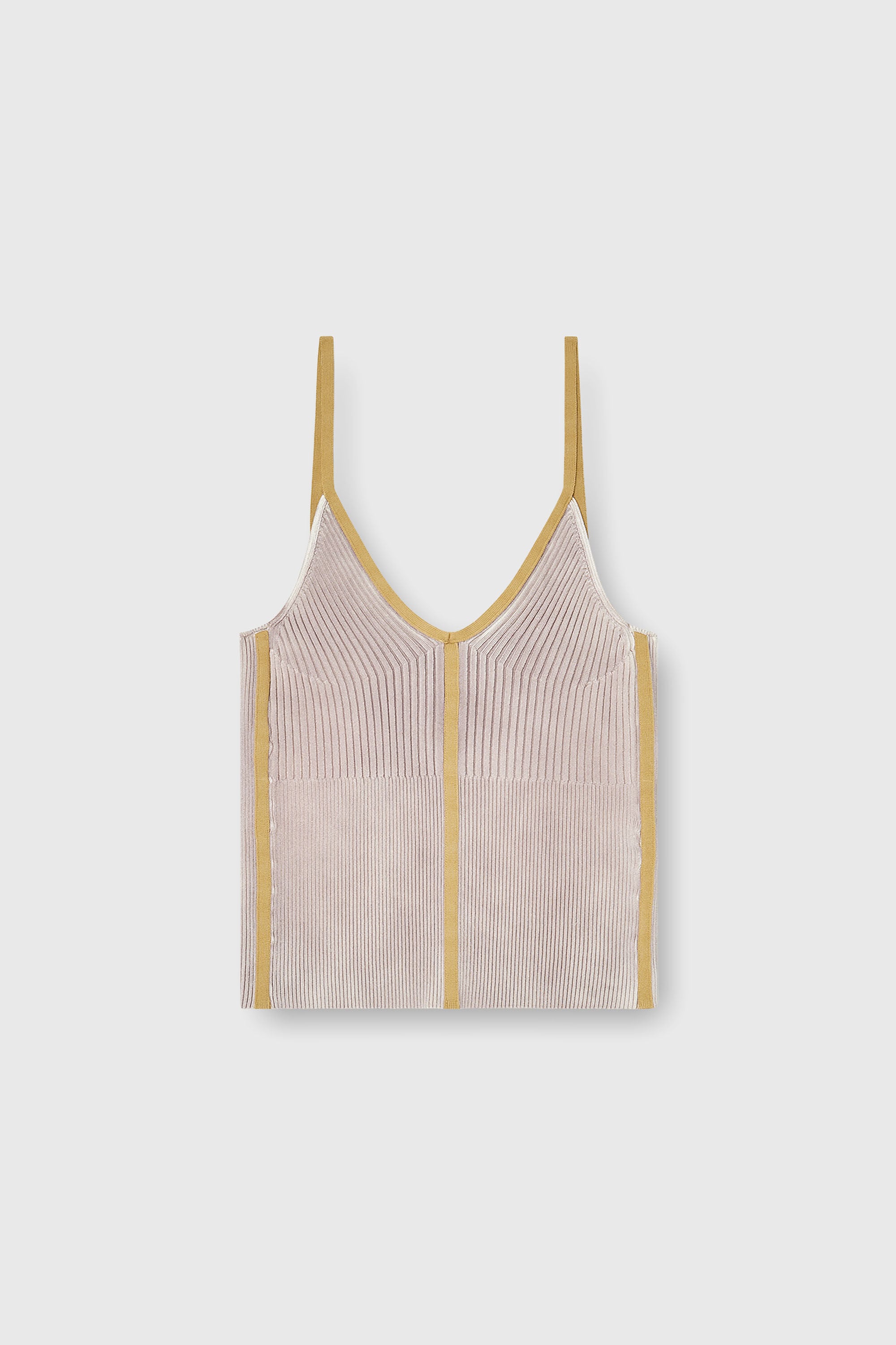 Diesel - M-SARMITE, Female's Rib-knit cami top with contrast bands in Lilac - 2