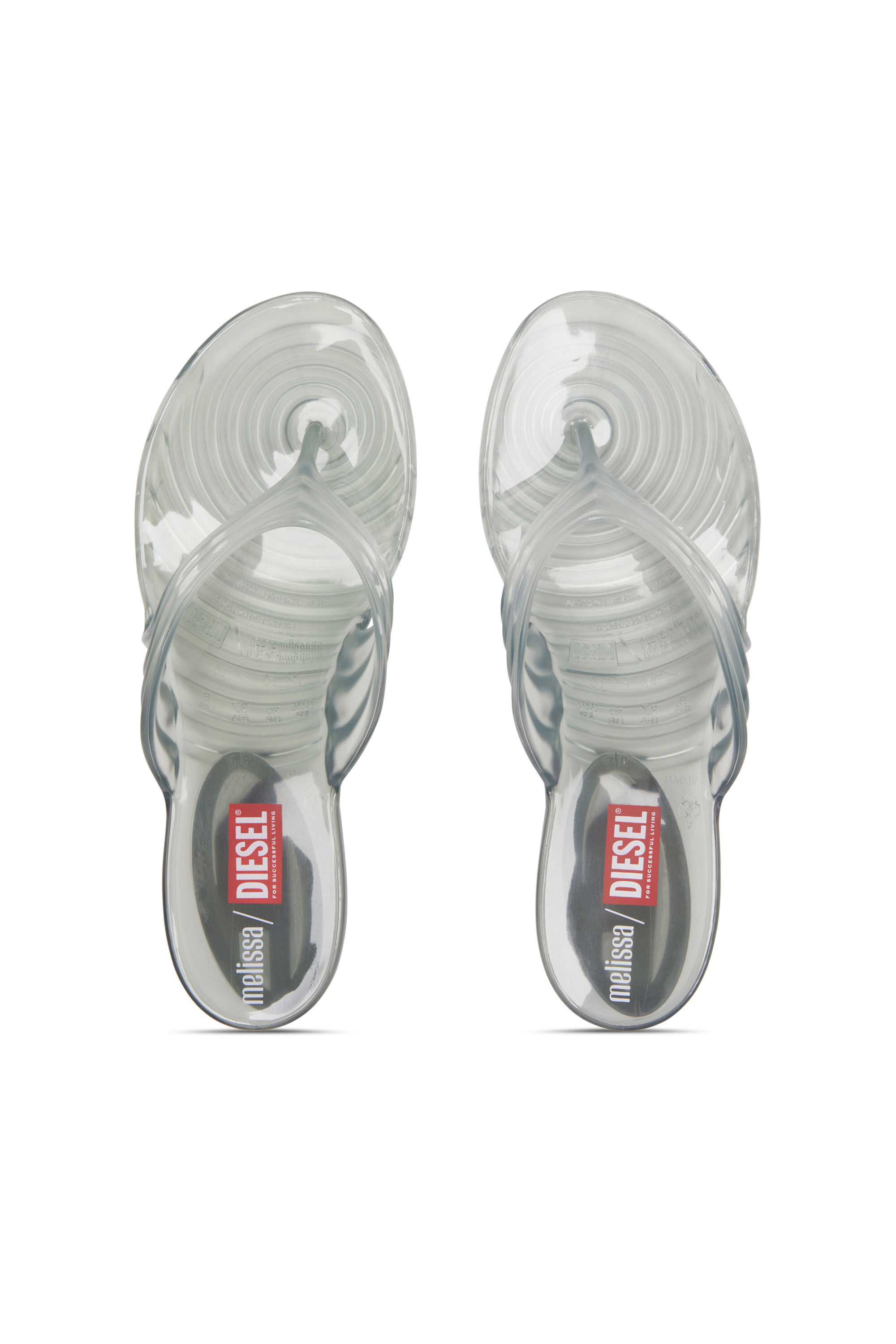 Diesel - MELISSA QUANTUM THONG, Woman's Sculptural flip-flops in Melflex&reg; in Light Grey - 5