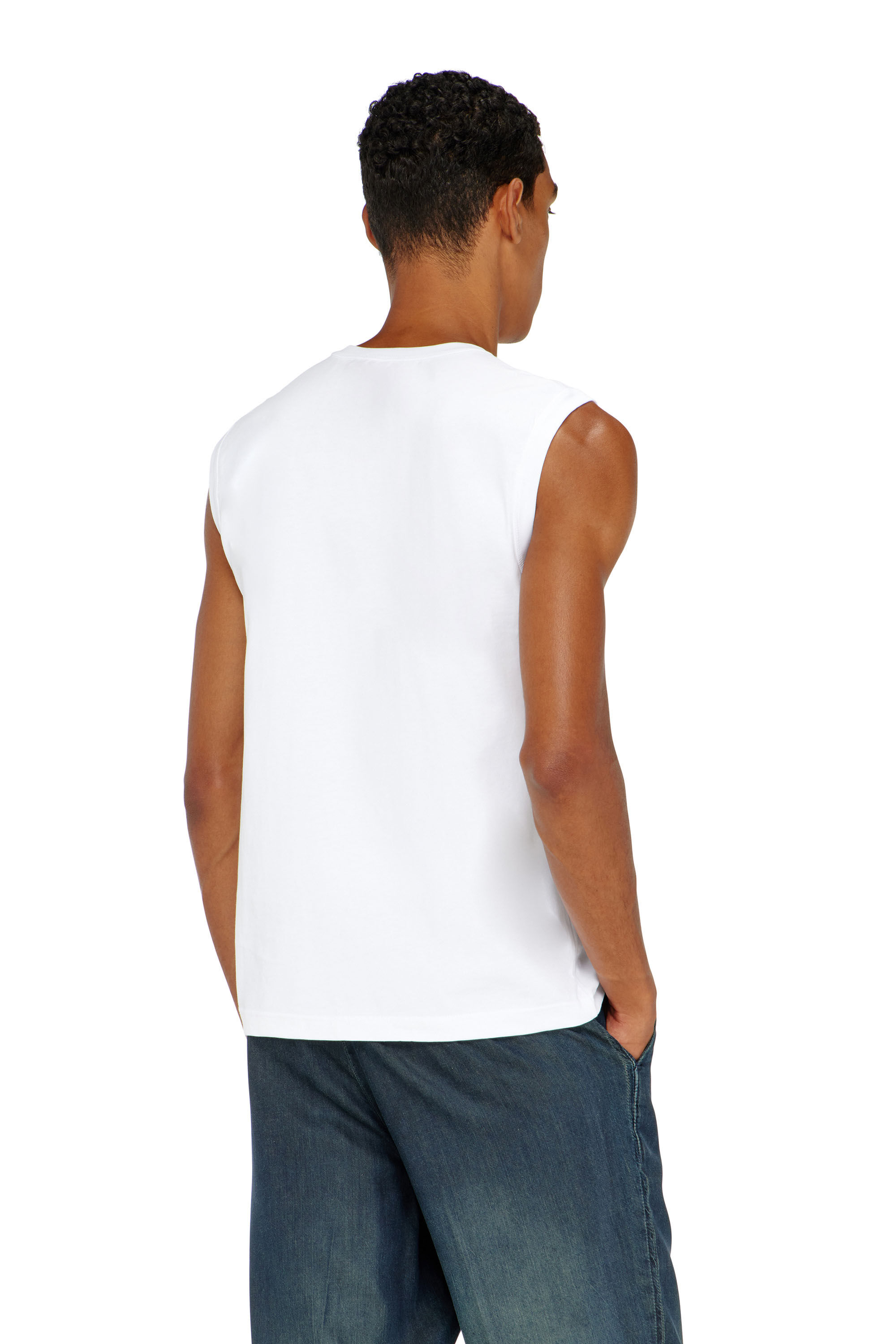 Diesel - T-BISCO-OD, Male's Tank top with metallic Oval D in White - 4