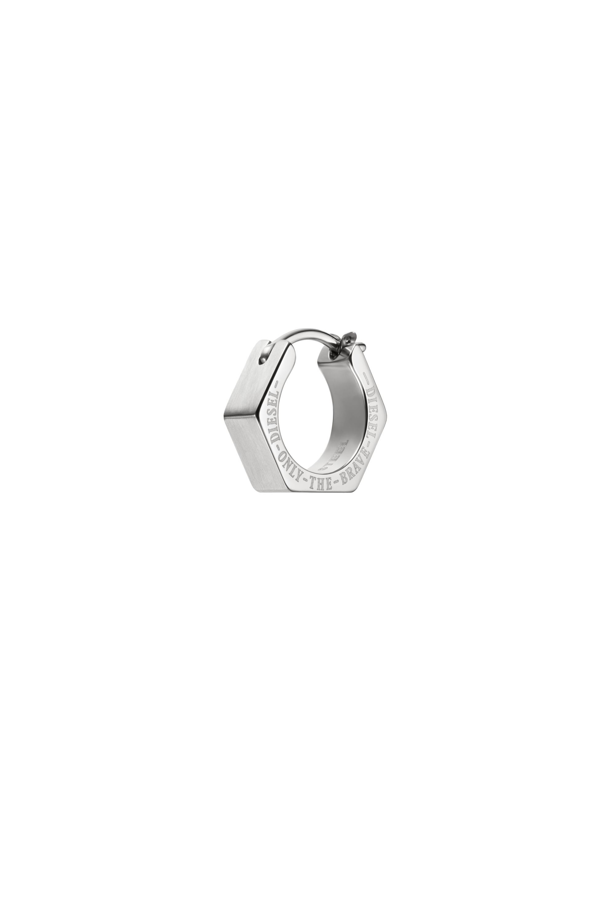 Diesel - DX1345, Unisex's Stainless steel single hoop earring in Silver - 1