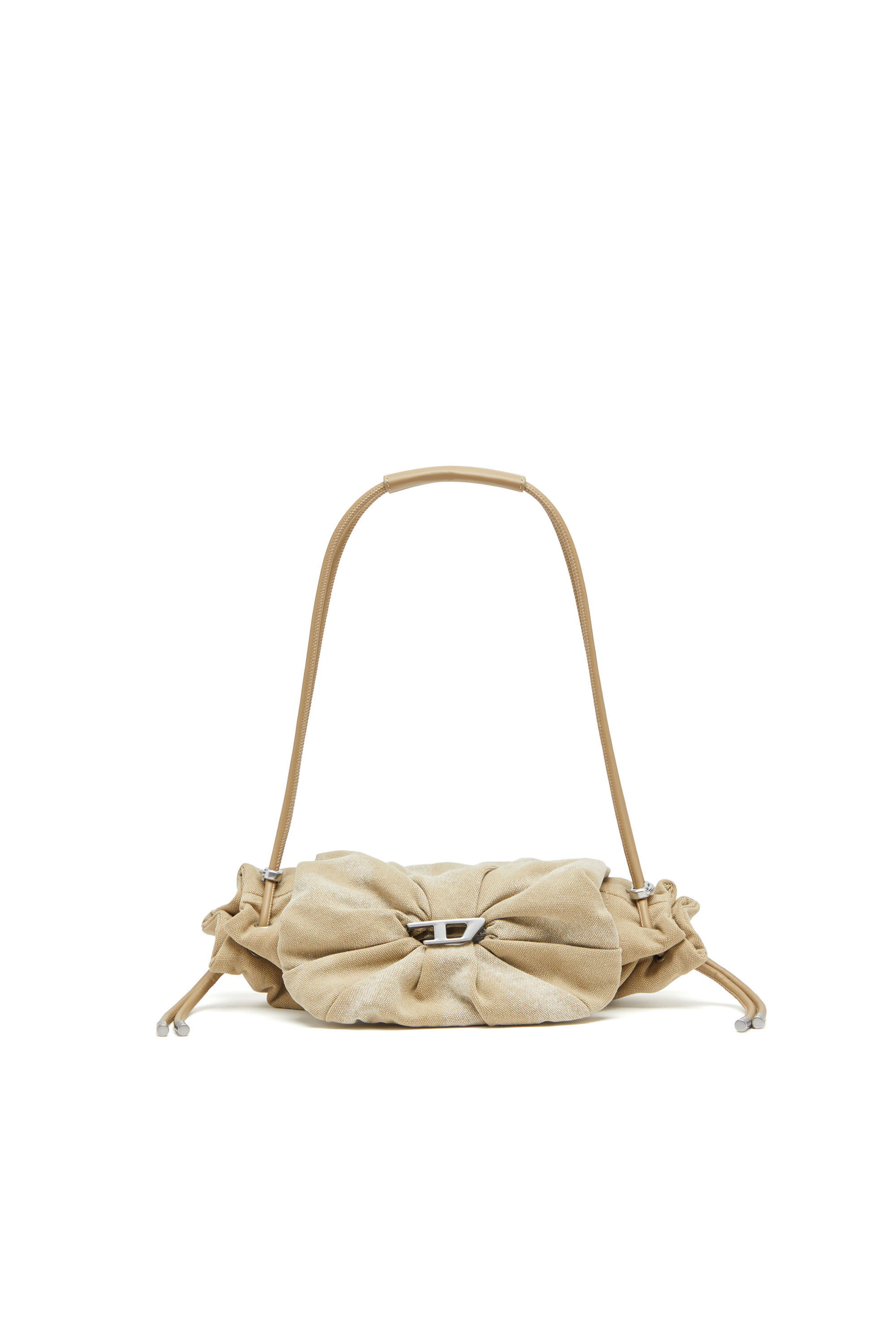 Women's Scrunch-D S-Small shoulder bag in washed canvas | Beige