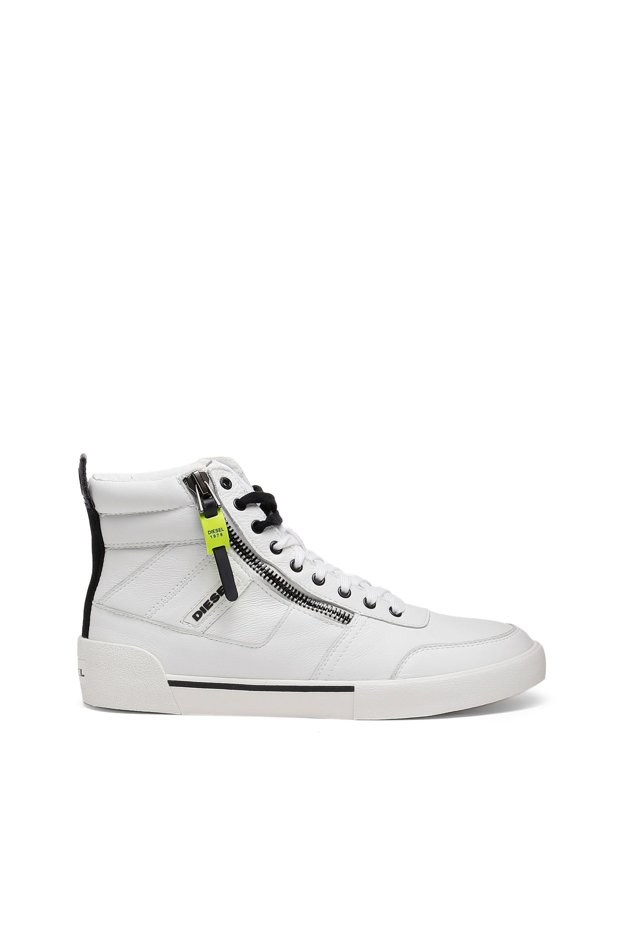 Diesel - S-DVELOWS, S-Dvelows-Sneakers montantes à panneaux en cuir suédé Homme in Blanc - 1