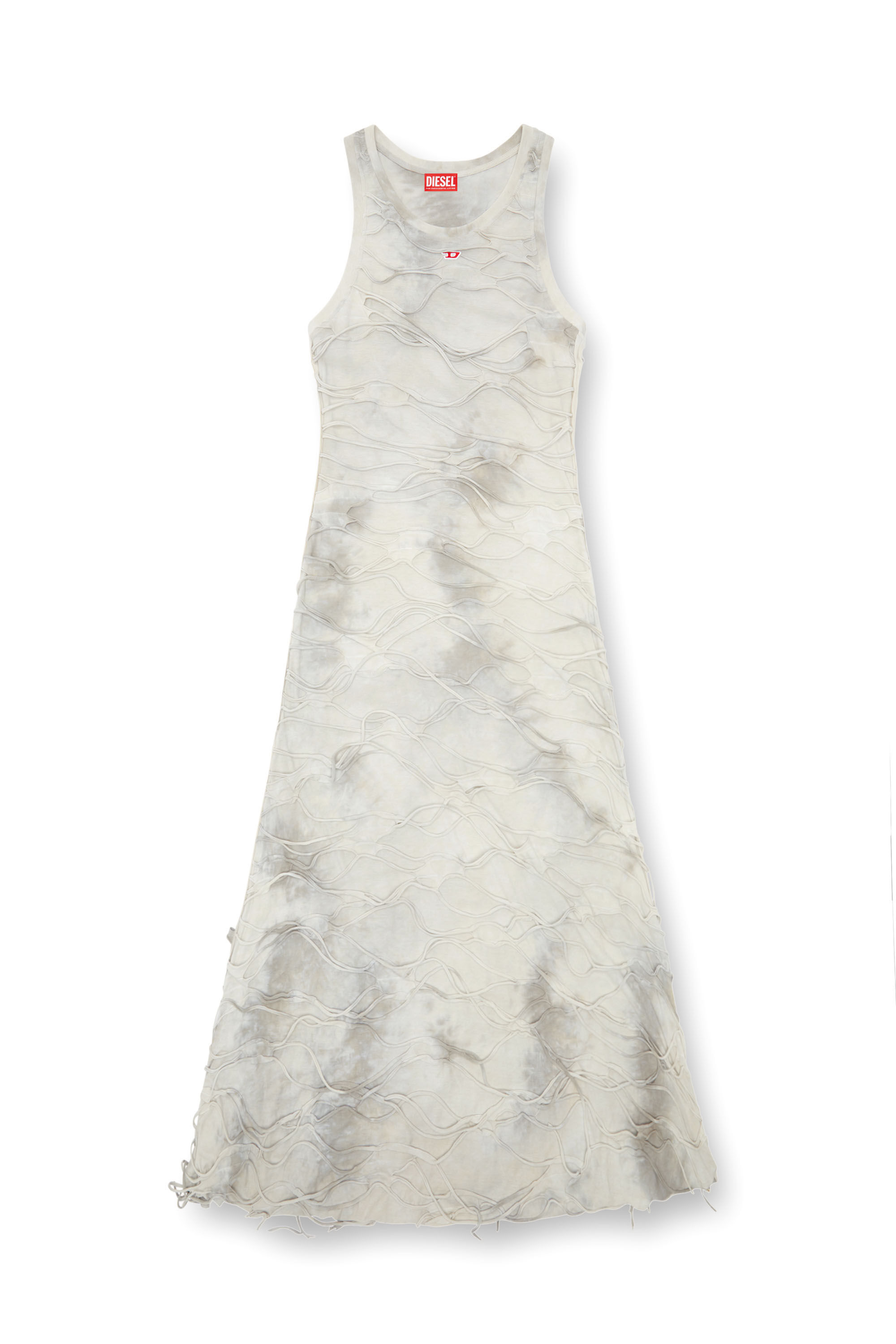 Diesel - D-JARAL, Female's Long tank dress with floating strands in Light Grey - 2