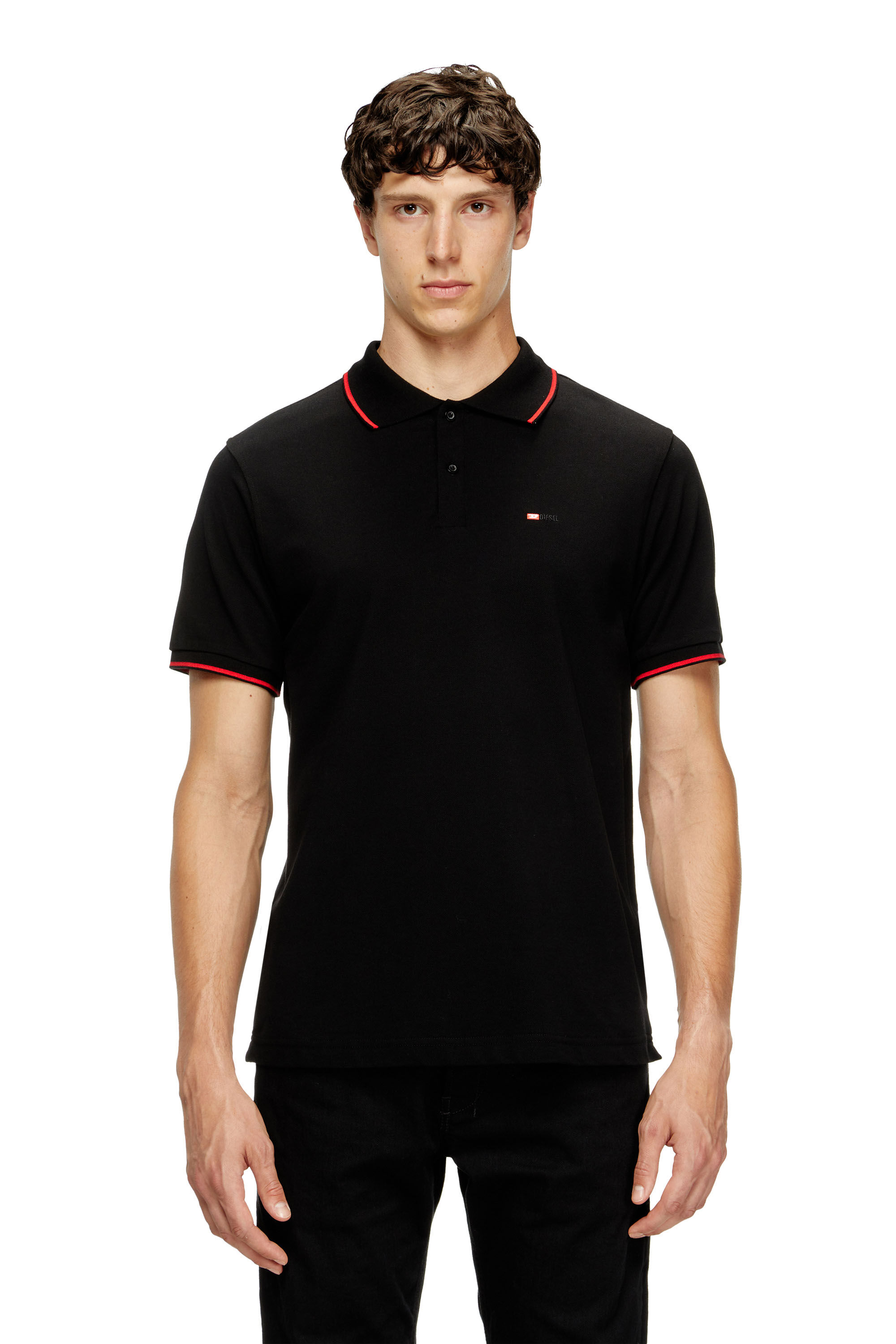 Tシャツ・カットソー DIESEL T-PERIOR MICRO Polo Shirt Black A150330JMAD9XX A15033 Men's Polo shirt with micro Diesel embroidery | Black | Diesel
