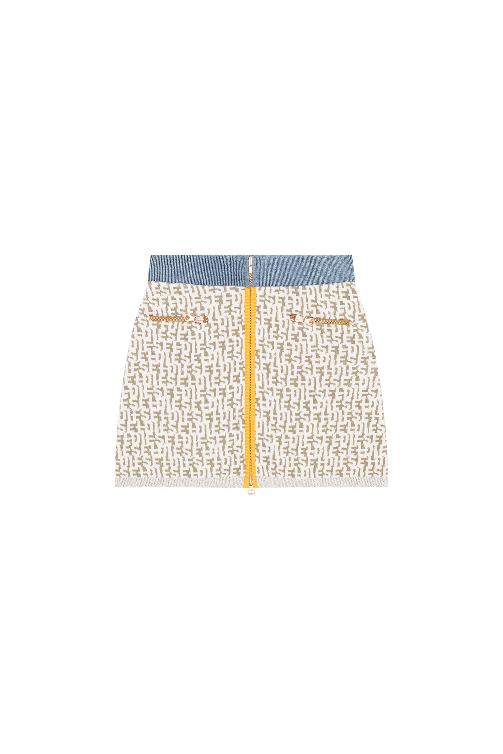 Diesel - M-ATHILDETTE, Jupe courte avec monogram en maille bouclée Femme in Polychrome - 2