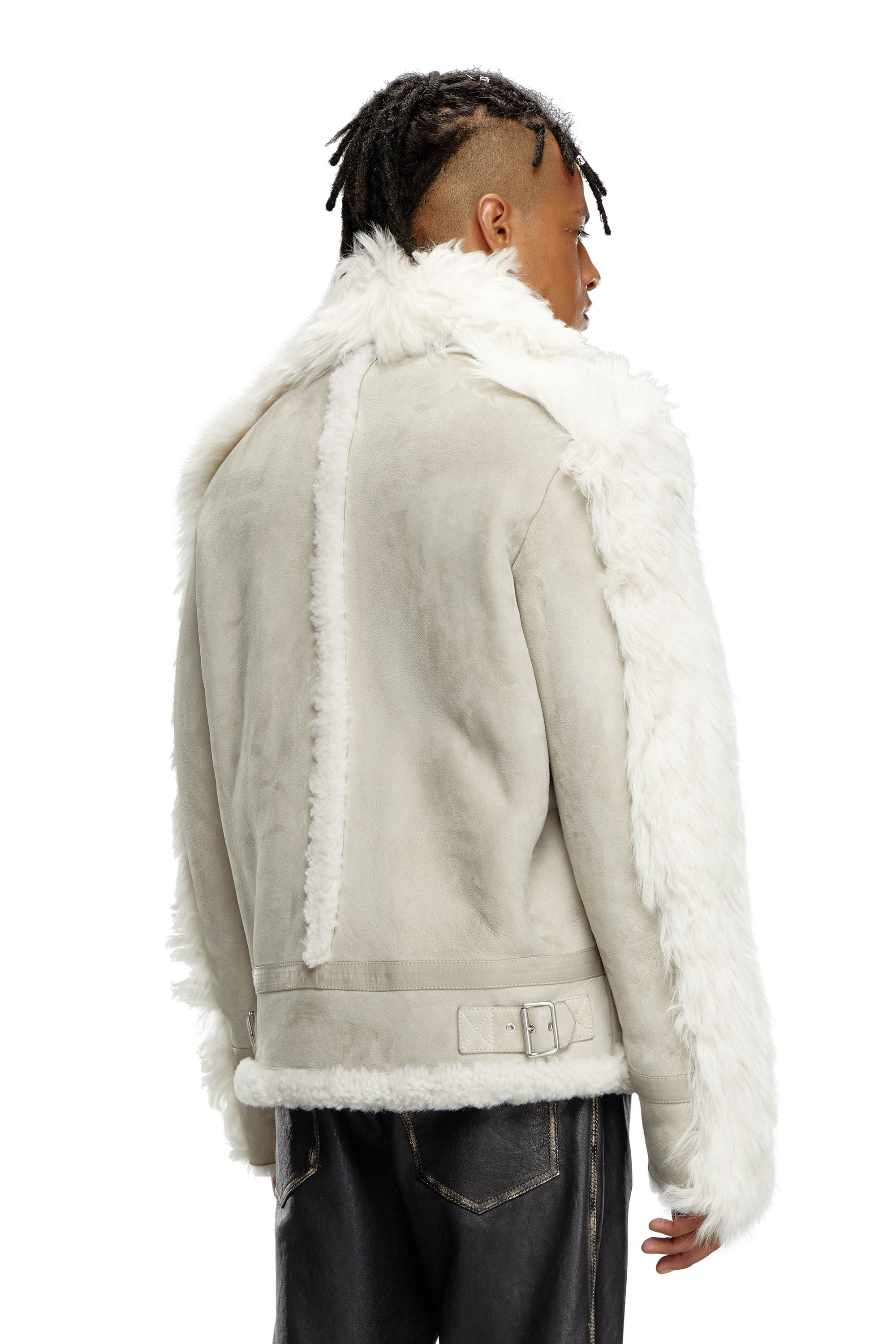 Diesel - L-OMER, Male's Shearling jacket in Grey - 5