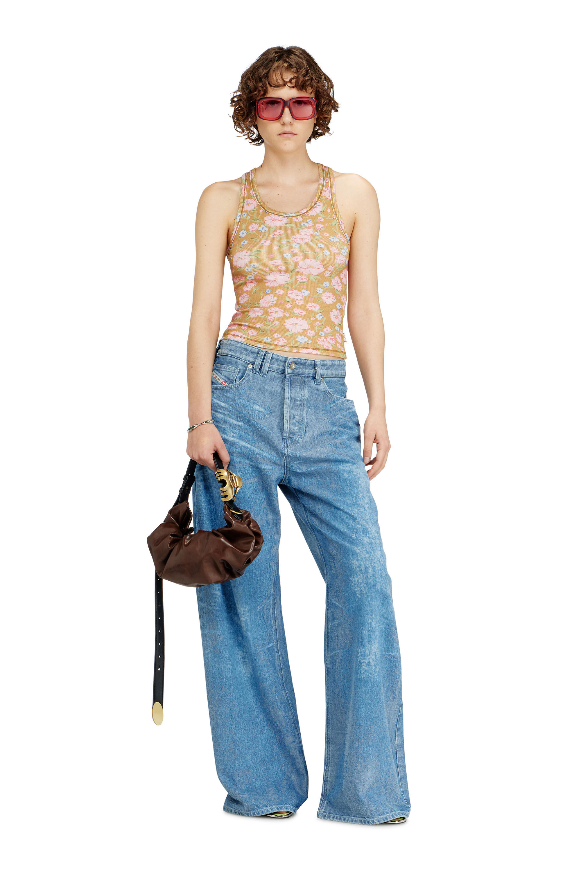Women's Grab-D-Small scruched hobo bag | Brown | Diesel