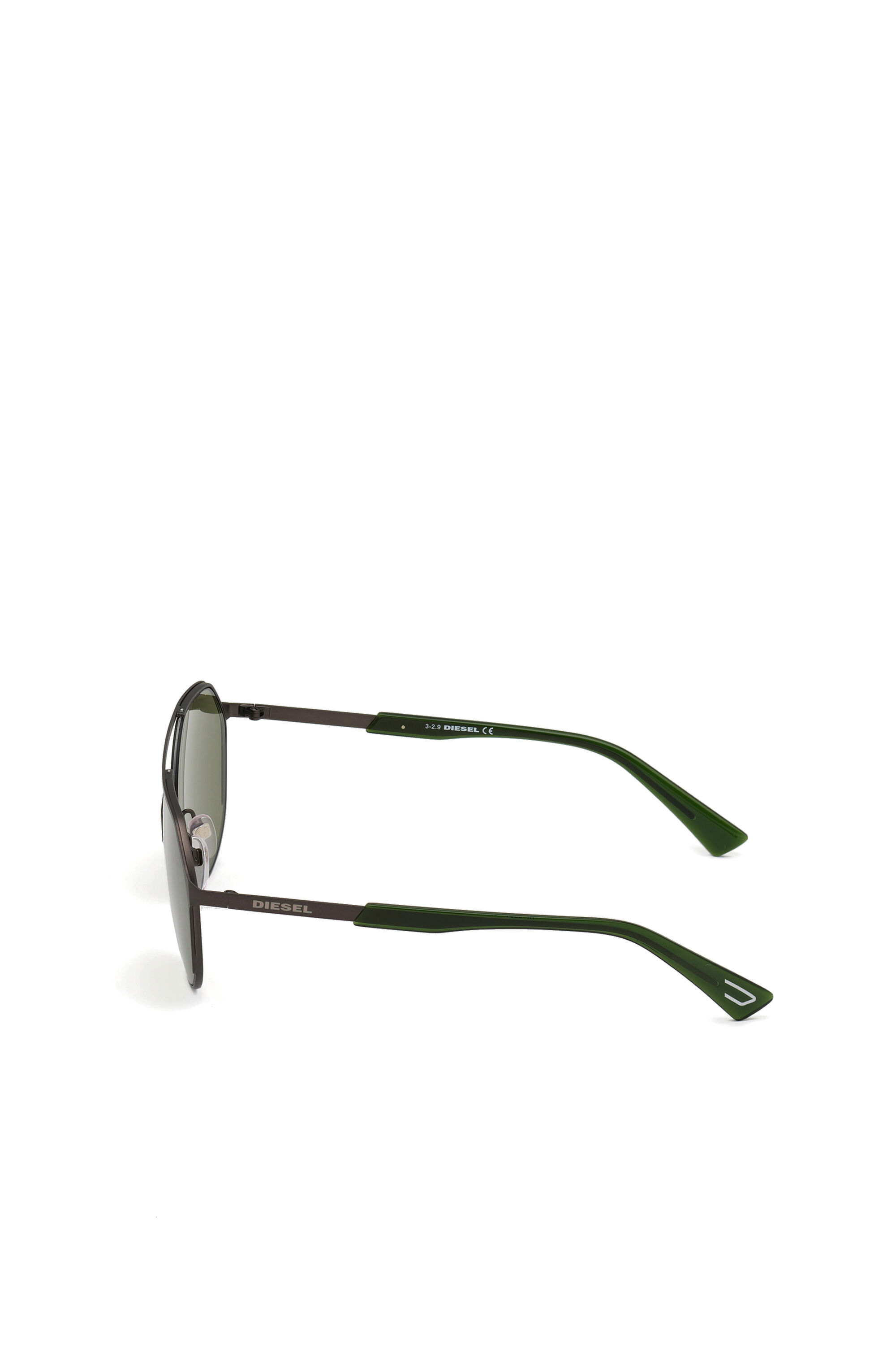 Diesel - DL0324, Man's Rounded metal glasses in Black/Green - 4