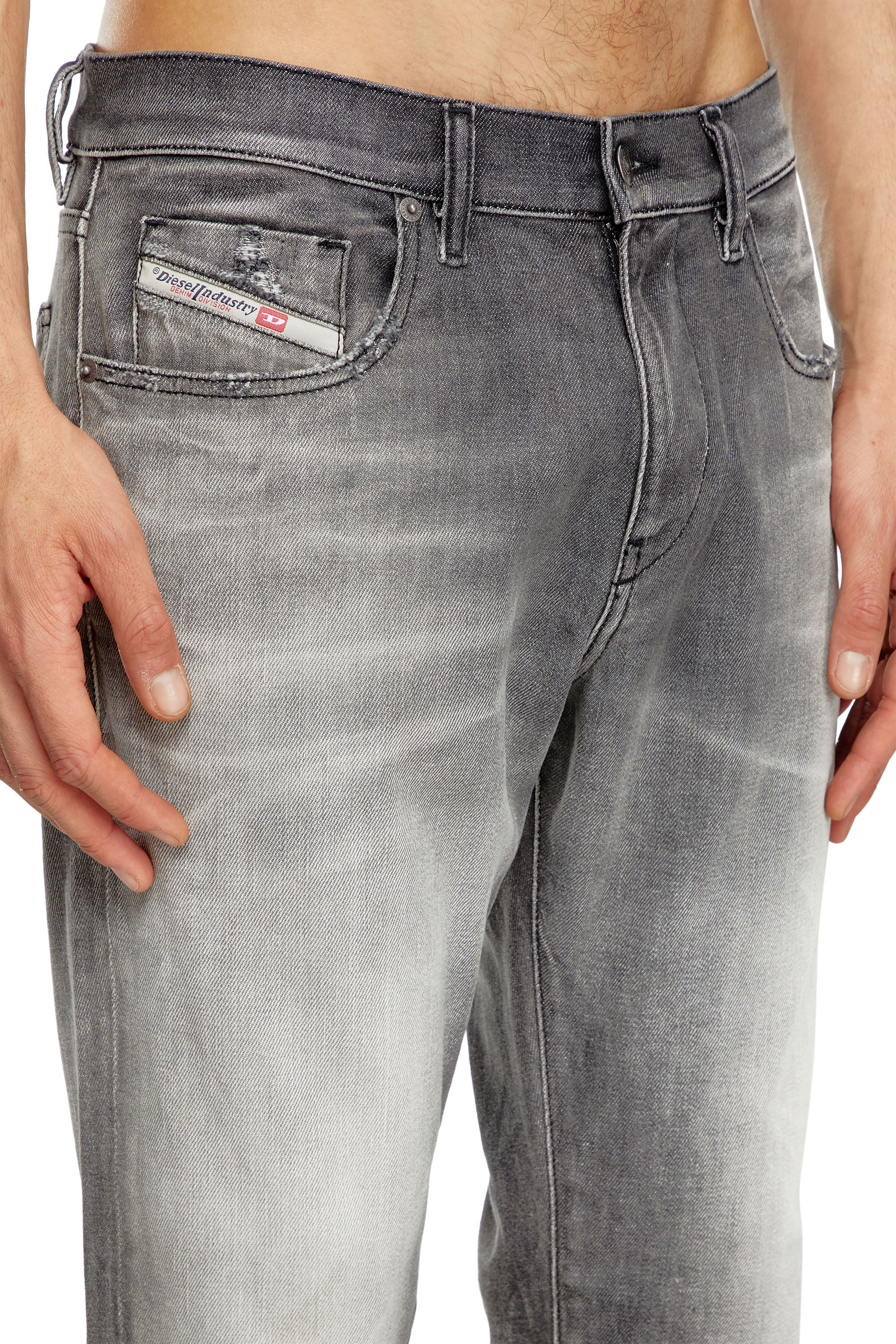 Diesel - Slim Jeans 2019 D-Strukt 09J58 Homme, Gris foncé - Image 5