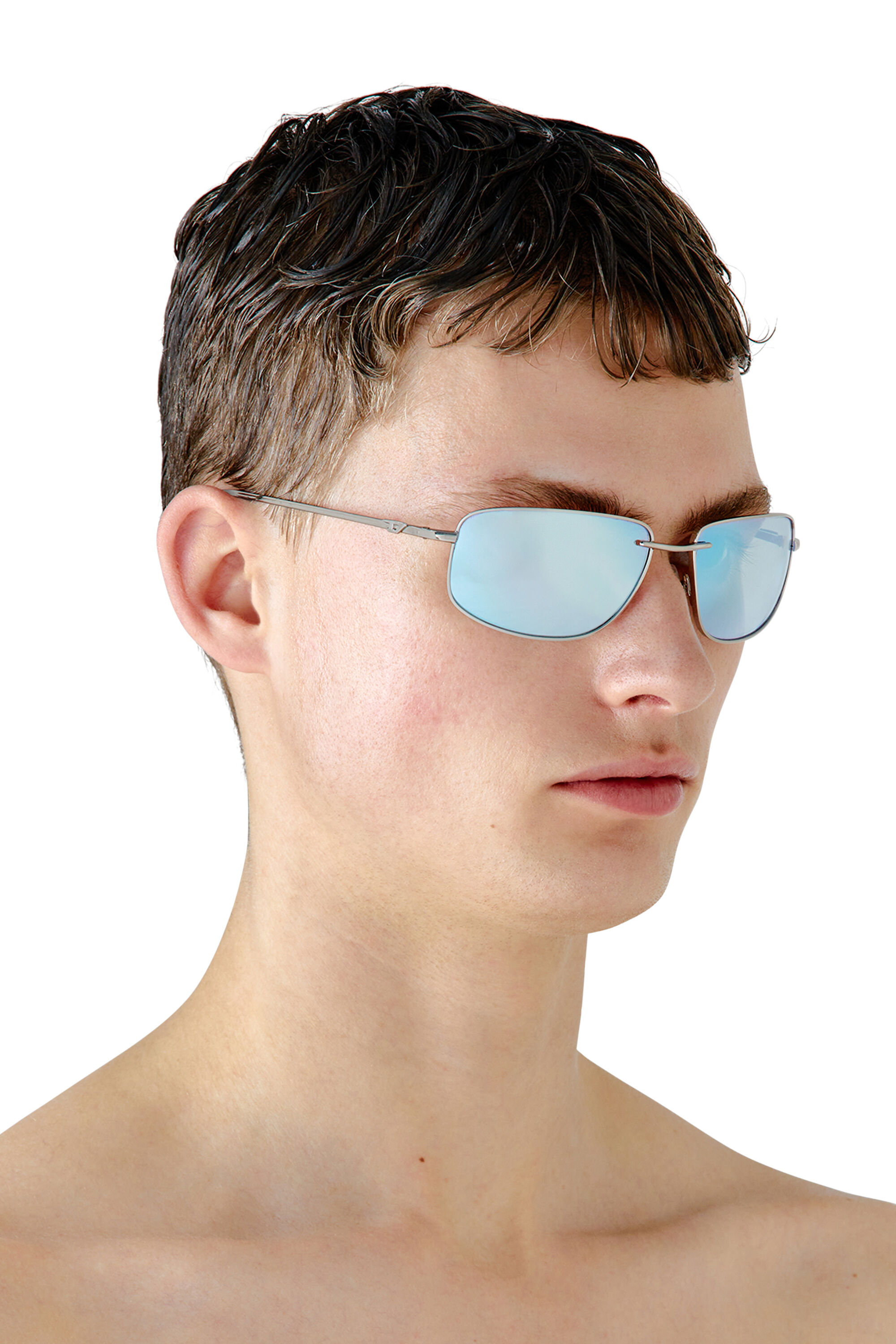 Diesel - 0DL1005, Unisex's Racer shape sunglasses in metal in Bubble - 4