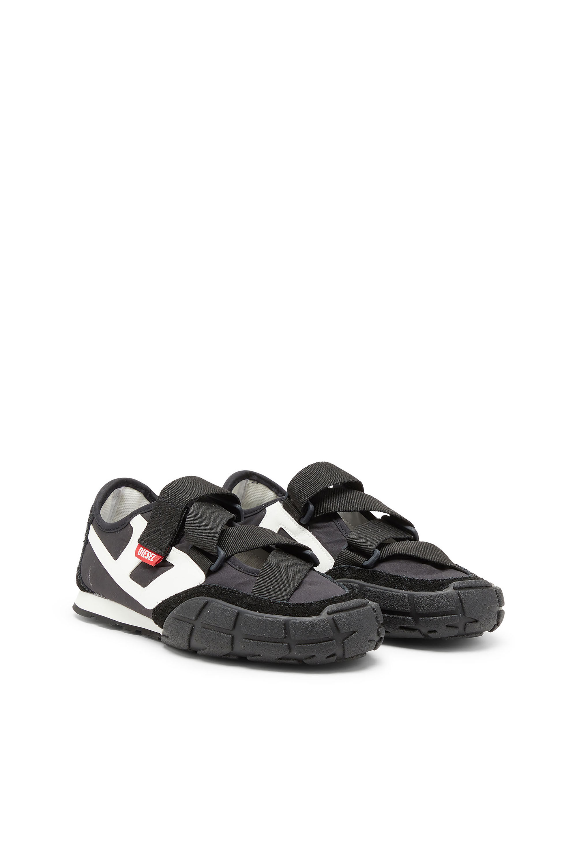 Women's S-Pagodha-Tongue-free strap sneakers in ripstop | Black