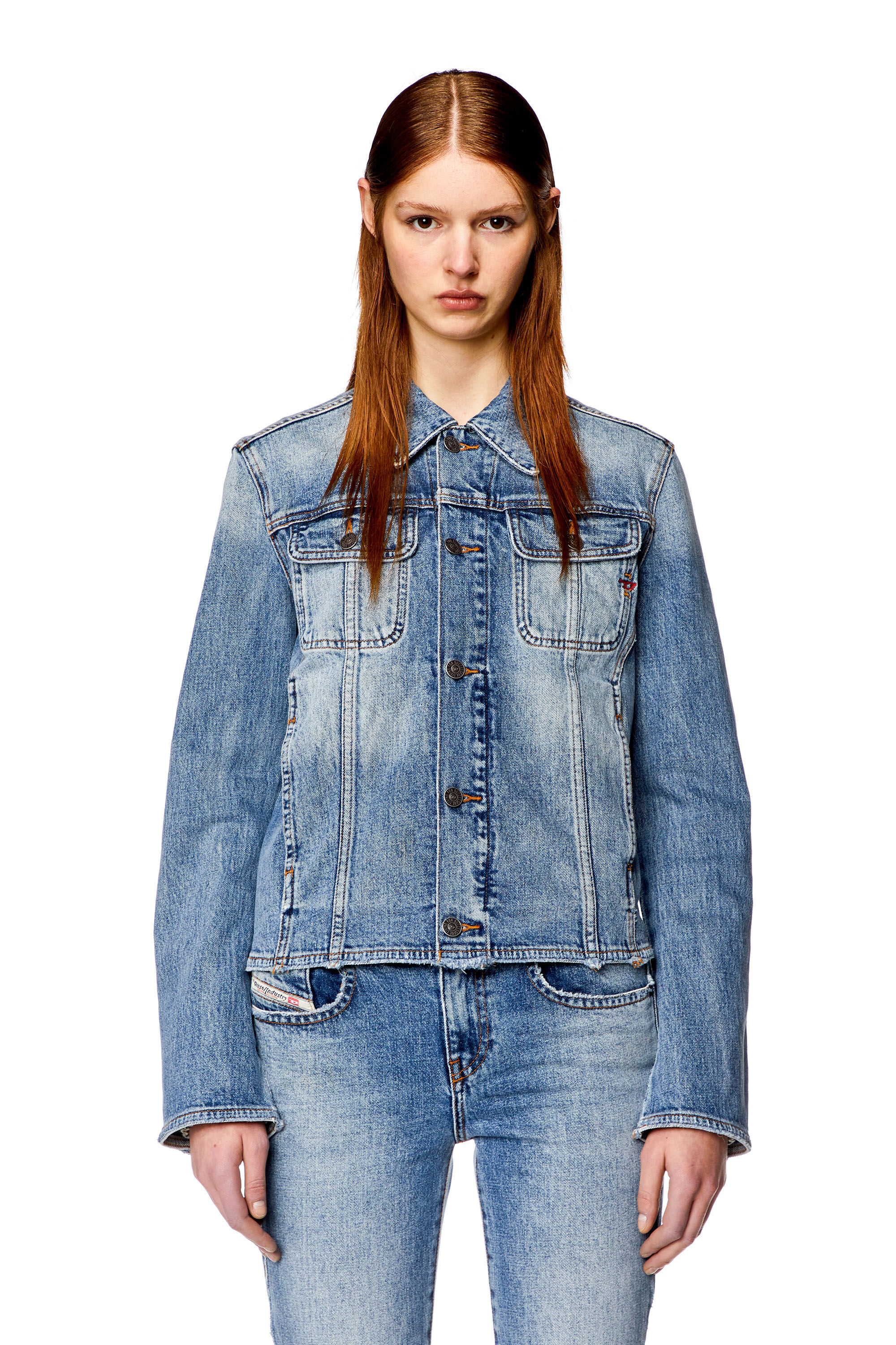 Diesel - DE-BONNY-S1, Veste trucker en denim confortable Femme in Bleu - 6