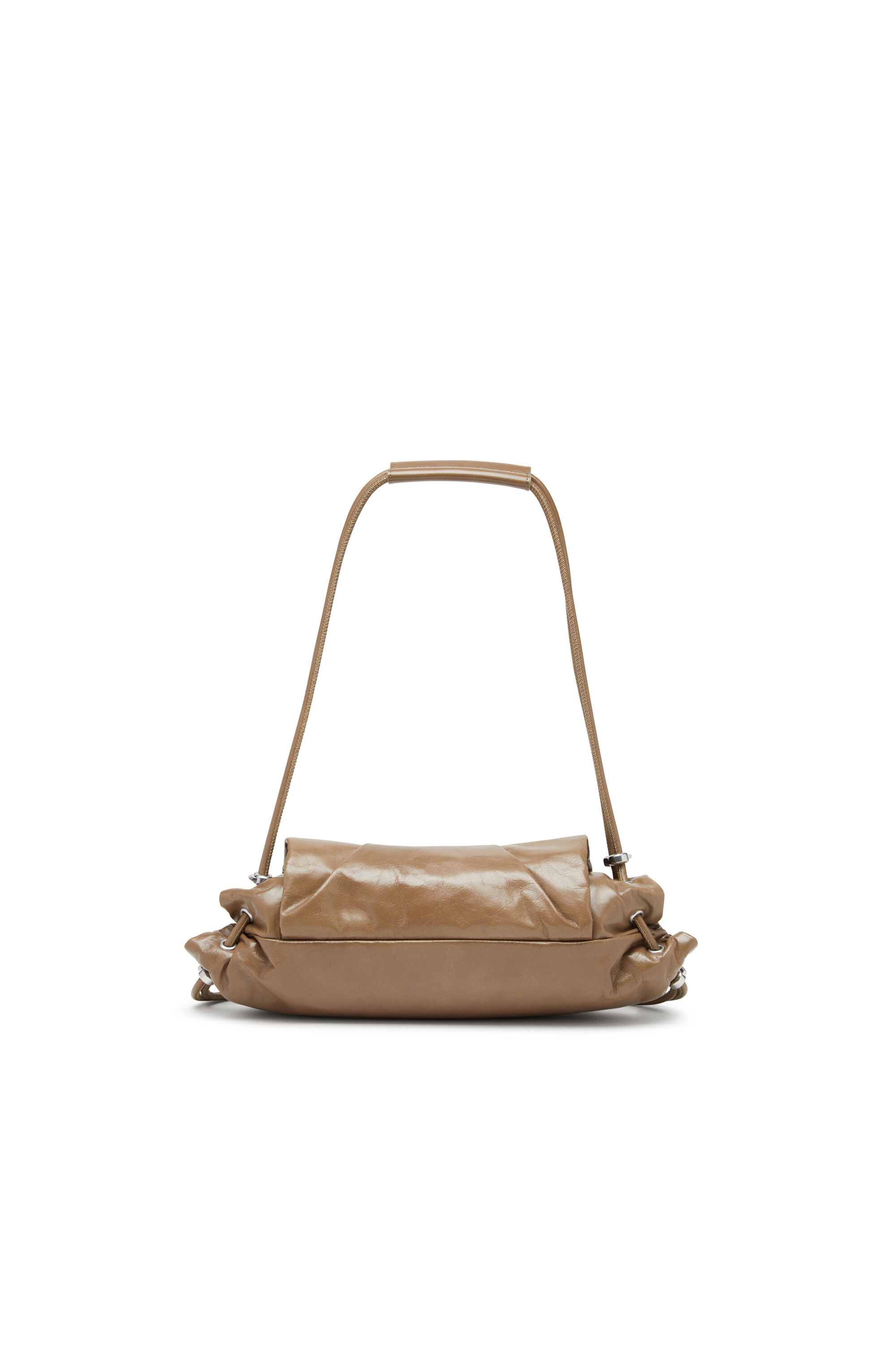 Diesel - SCRUNCH-D SHOULDER S, Scrunch-D S-Sac à bandoulière en cuir froissé Femme in Marron - 3