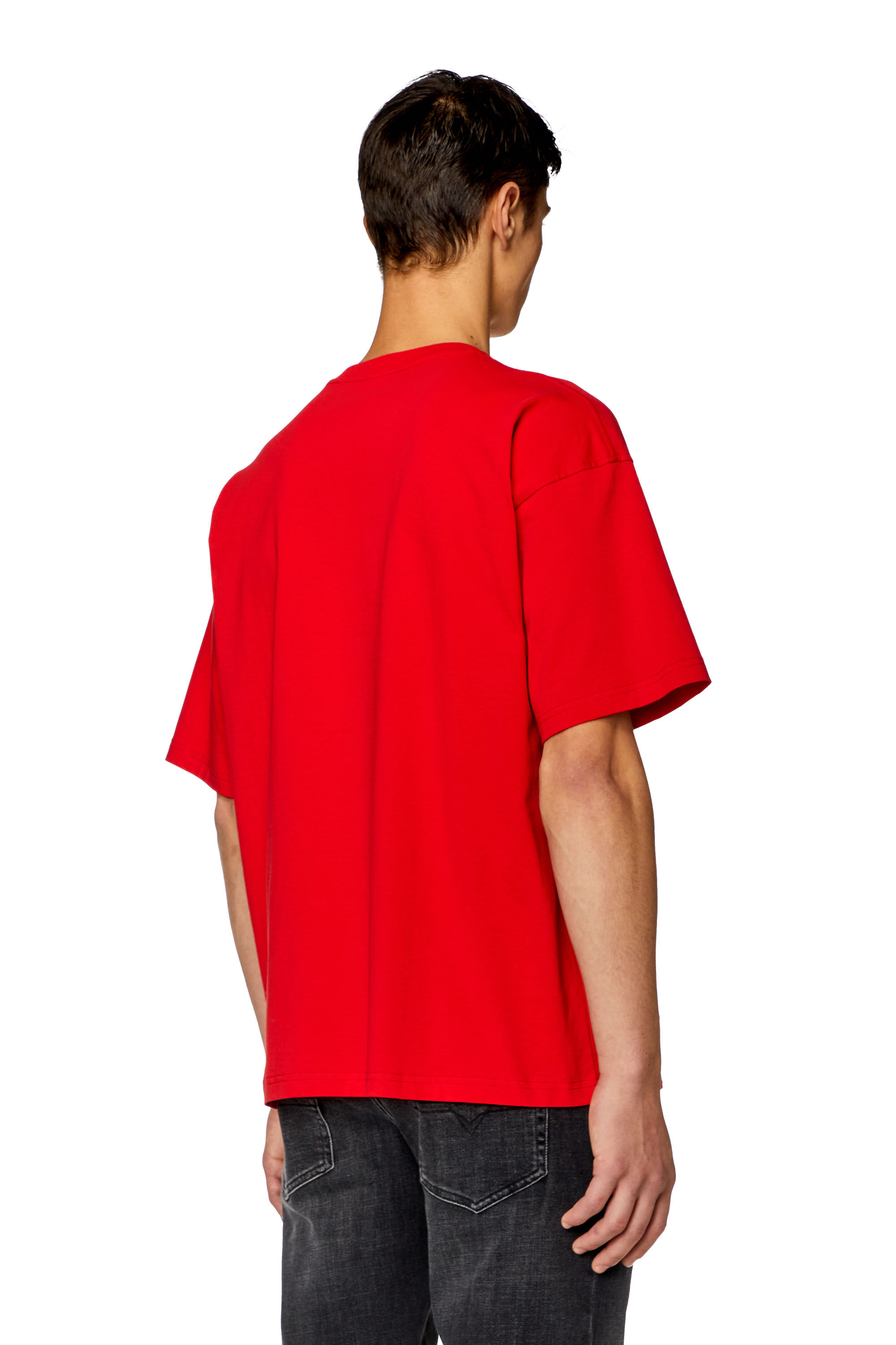 Men's T-shirt with layered logos | Red | Diesel