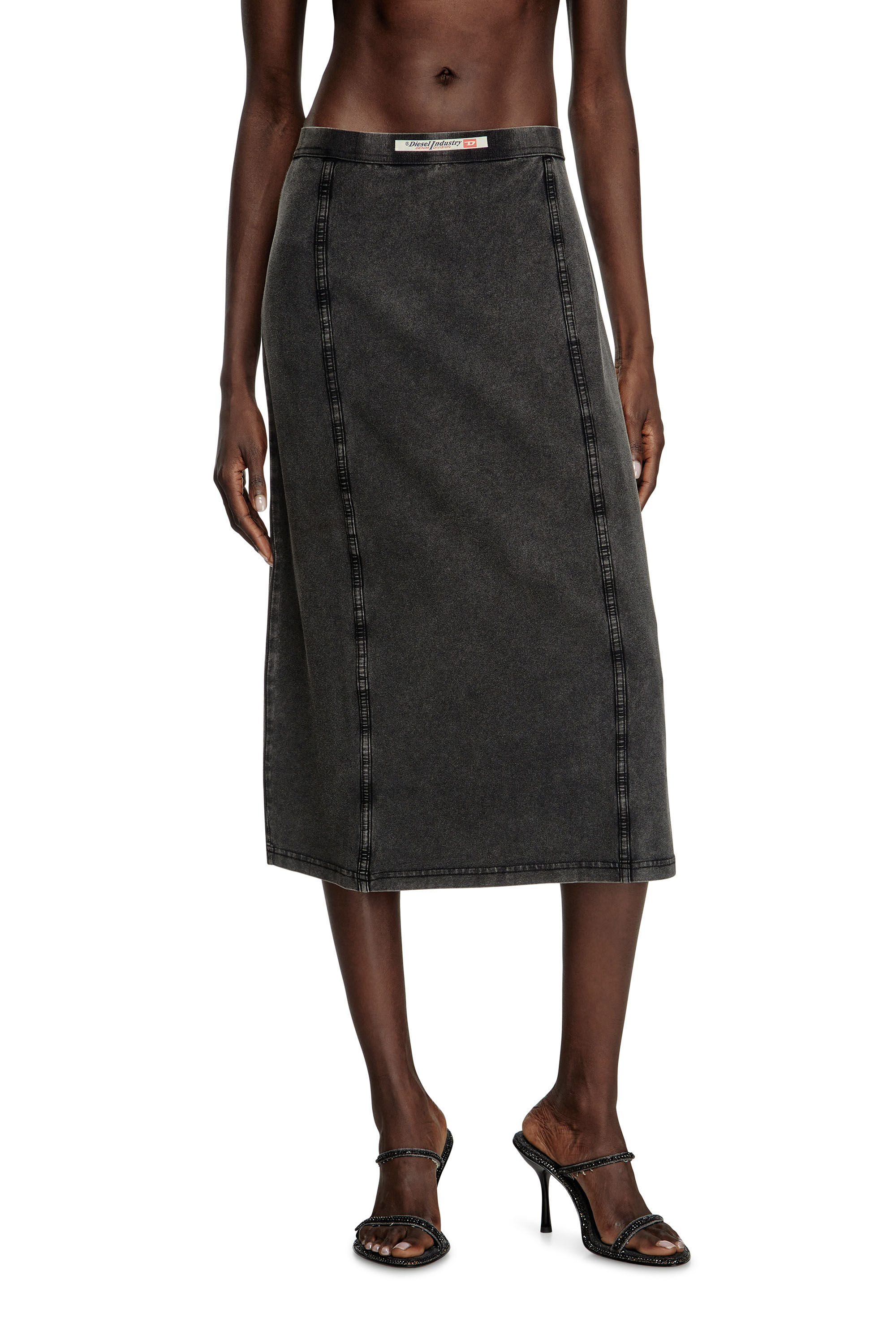 スカート DIESEL Woman Skirt Black A162030PKAT 9XX Women's Midi skirt with denim effect | Black | Diesel