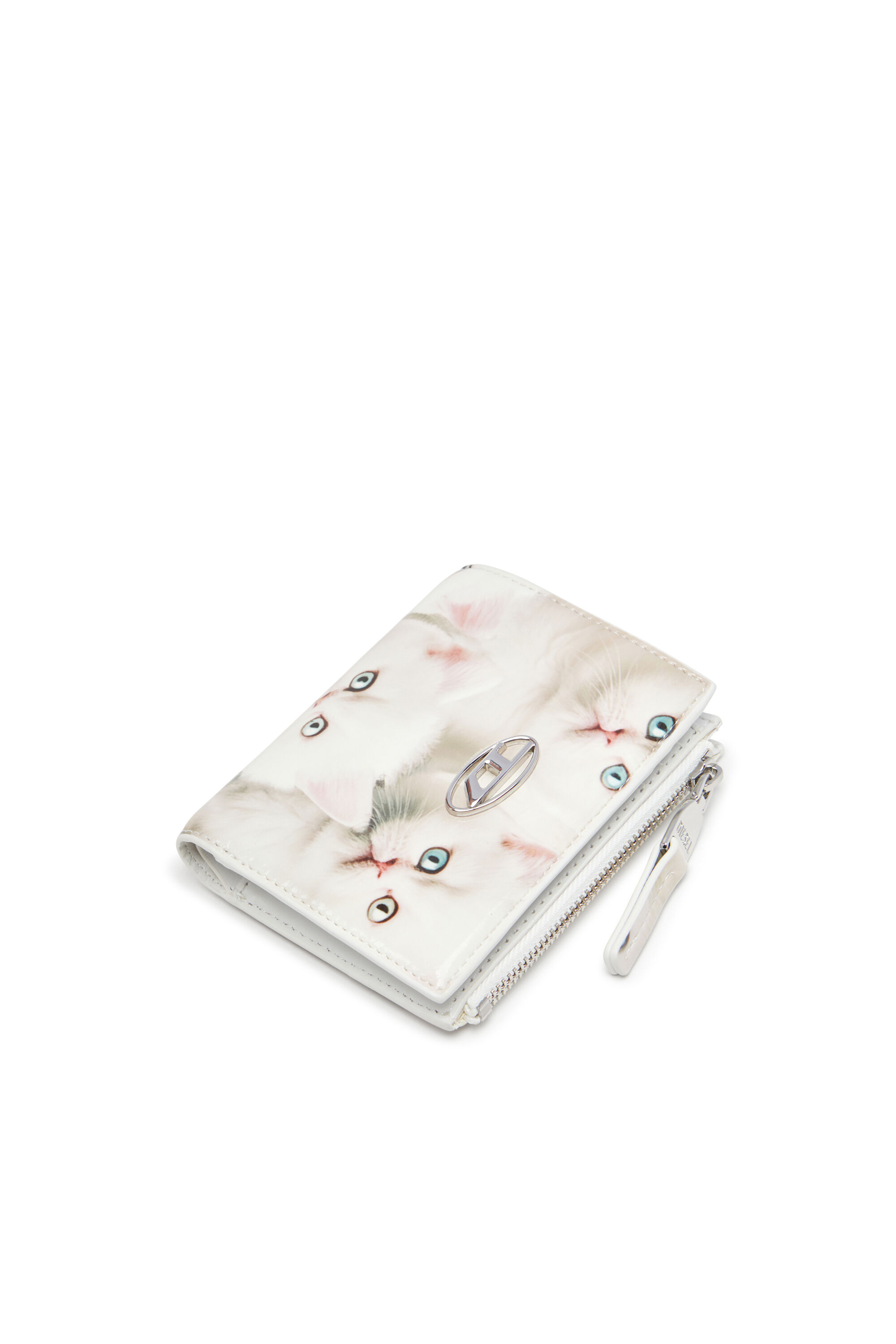 Diesel - PLAY BI-FOLD ZIP II, Female's Small wallet in printed glossy PU in White - 4
