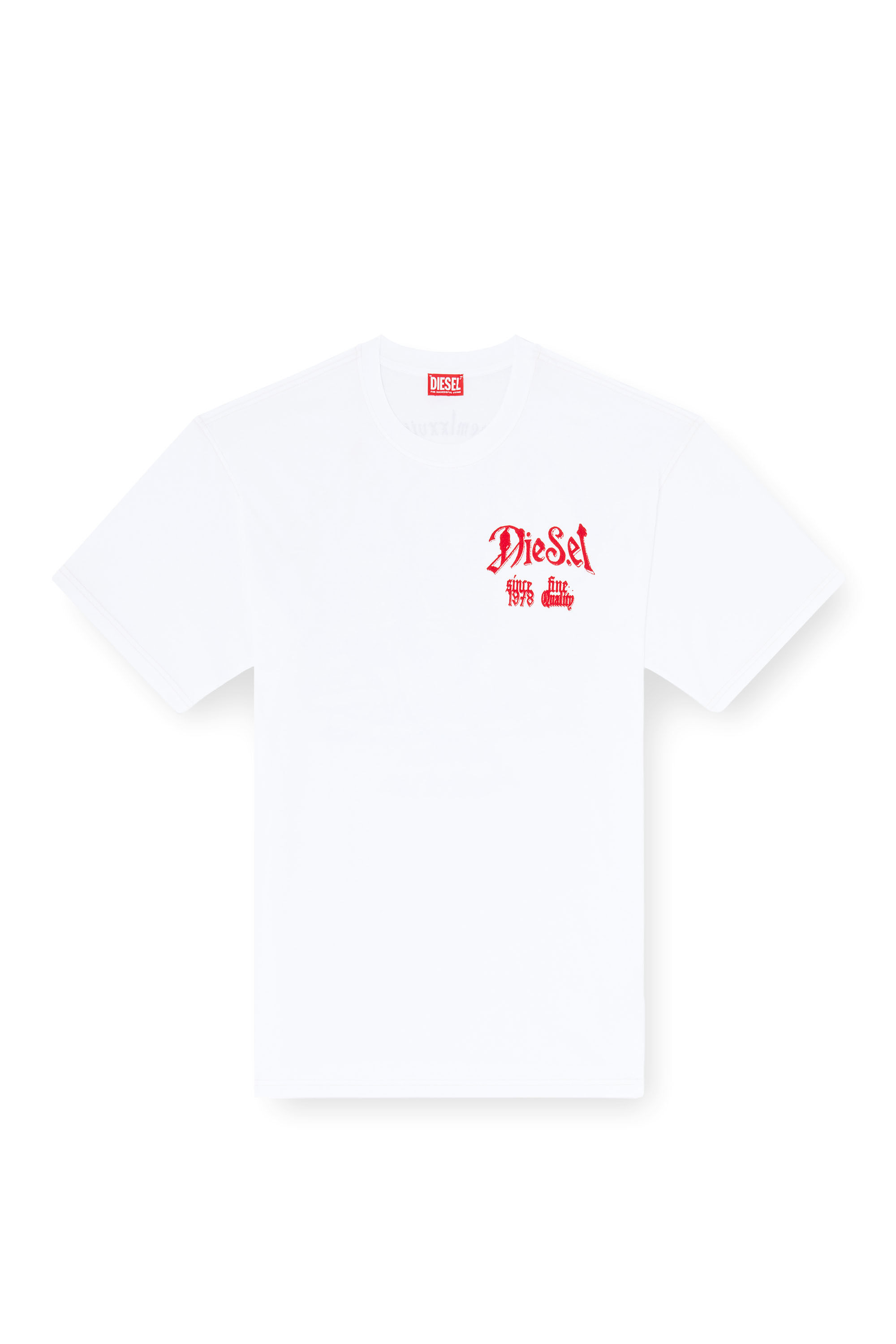 【a320_8390】✨♥ Men's Cotton T-shirt with flock graphic | White | Diesel