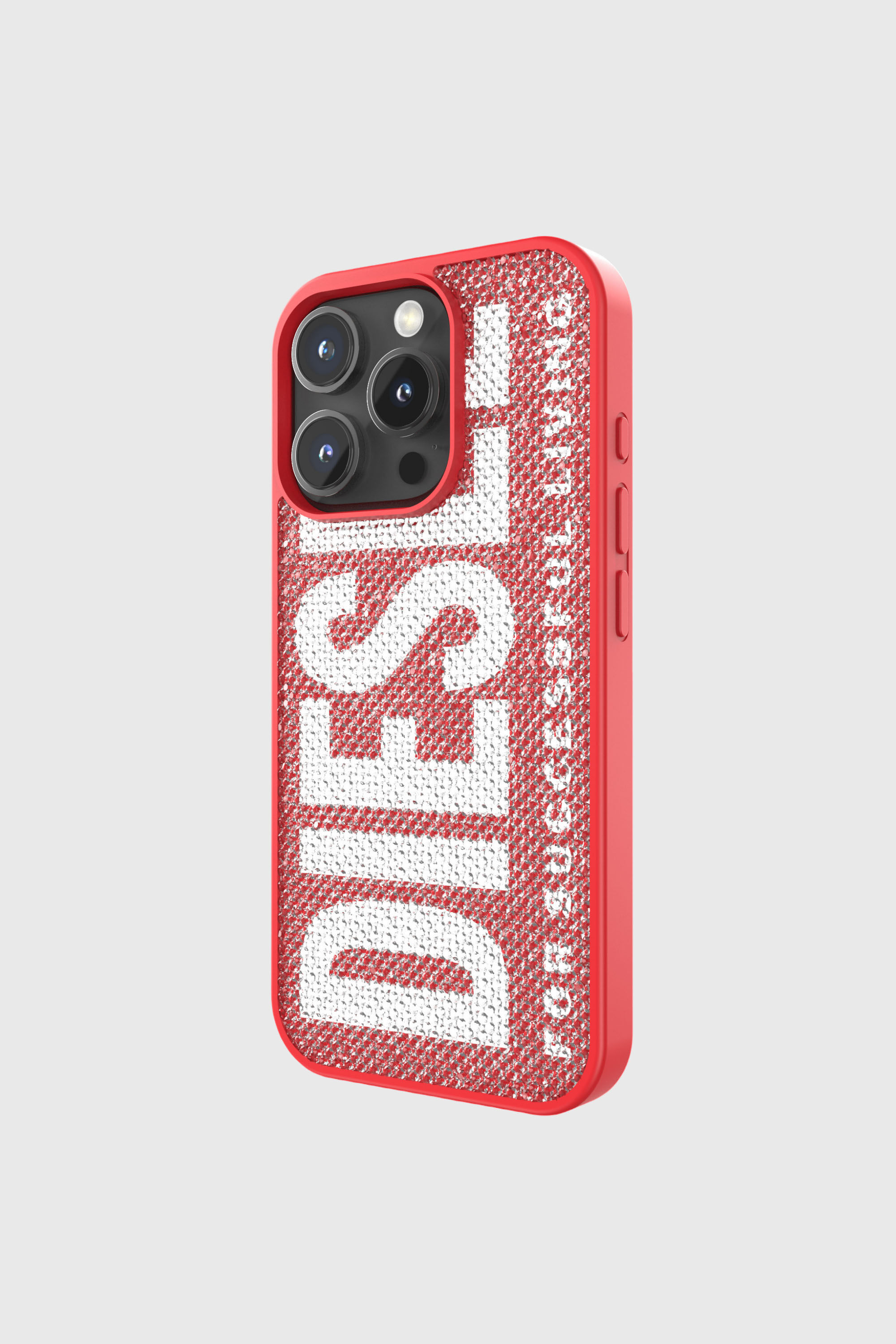Diesel - 60188 MOULDED CASE, Unisex's Swarovski Crystal Case for iP 16 Pro in Red - 3