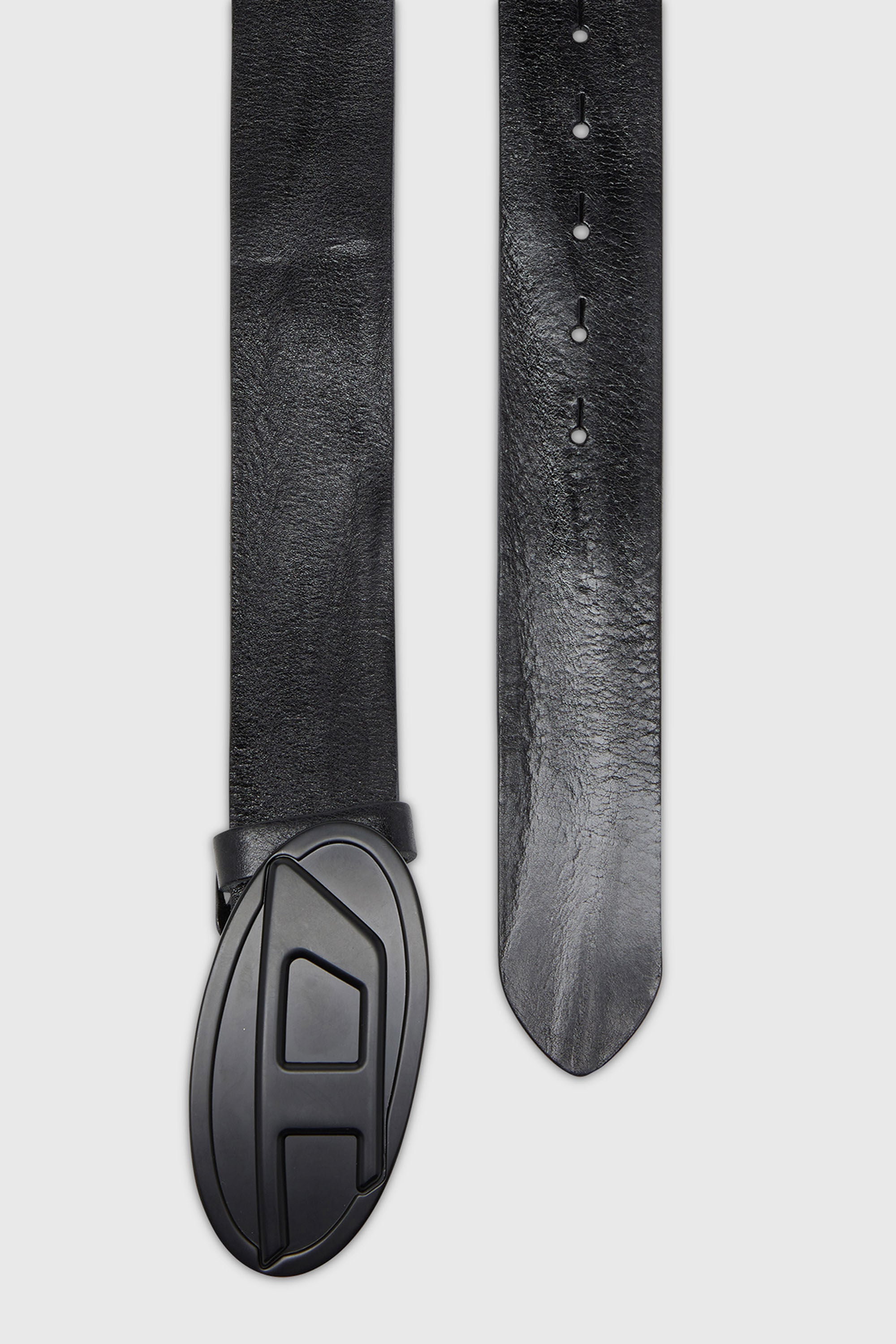 Diesel - B-1DR 2.0, Ceinture de 4 cm en cuir cir&eacute; Homme in Noir - 2