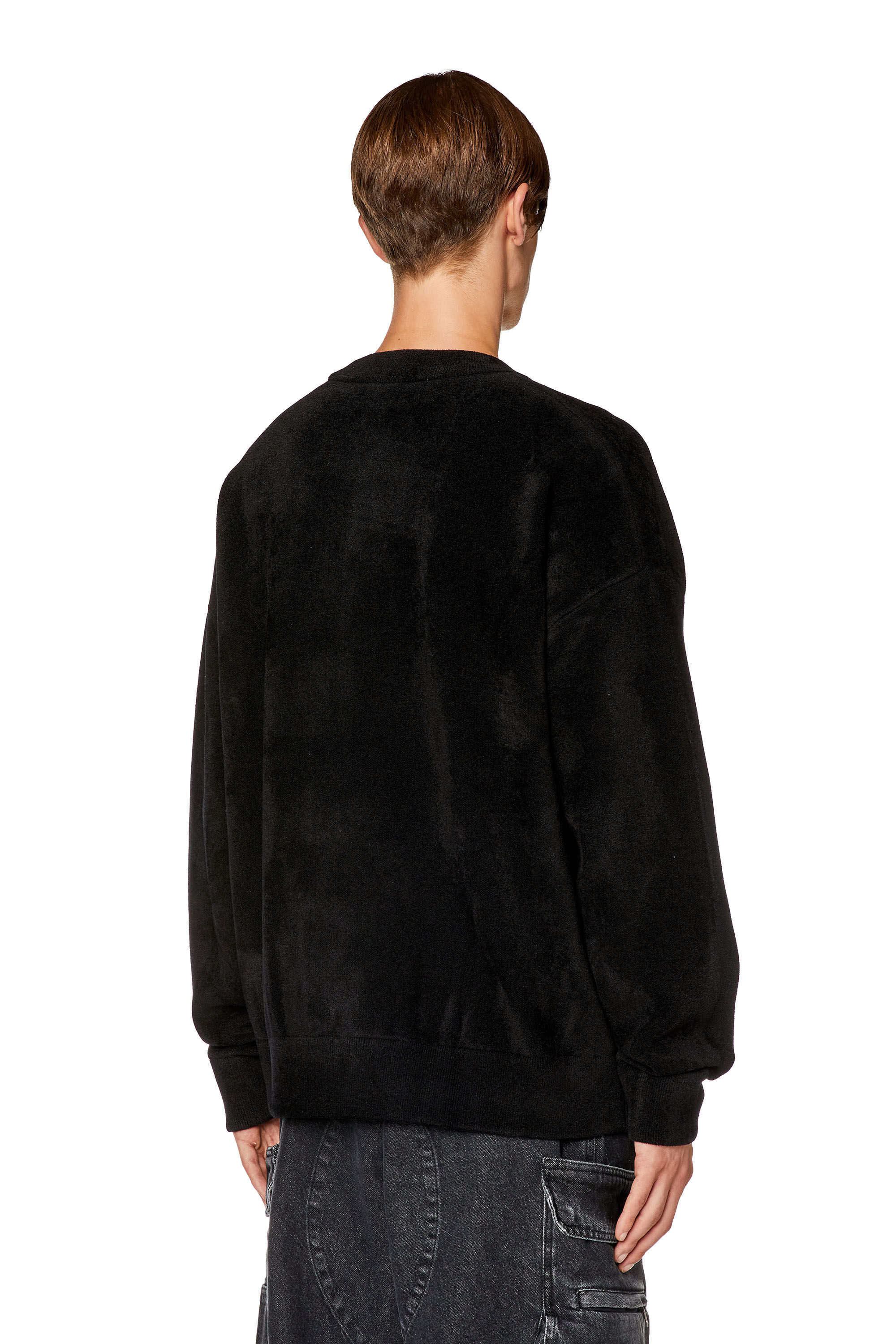 Diesel - K-TRIA, Male's Sweatshirt with distressed oval D in Black - 4