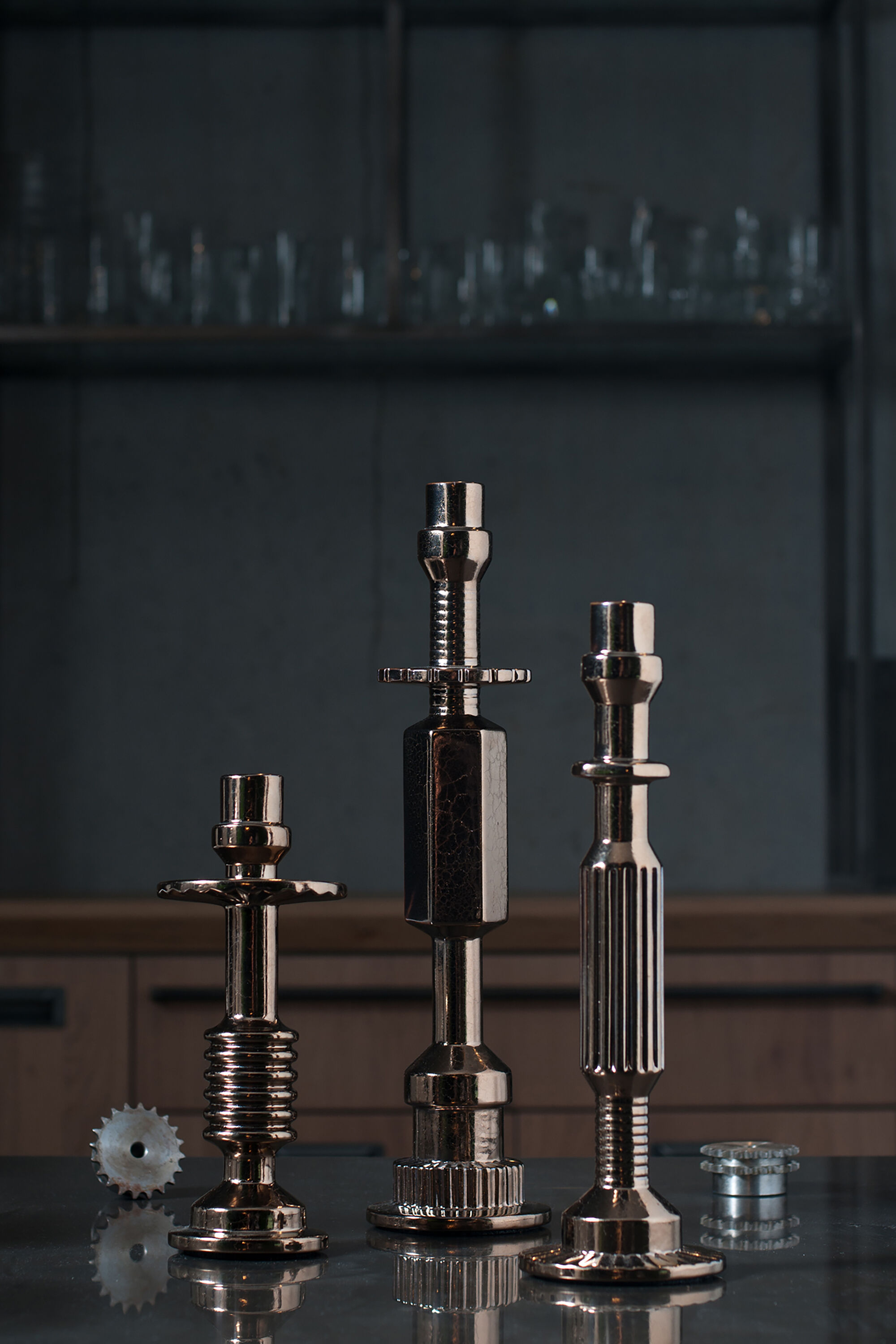 Diesel - 10952 TRANSMISSION, Grand bougeoir en porcelaine couleur bronze Mixte in Marron - 3