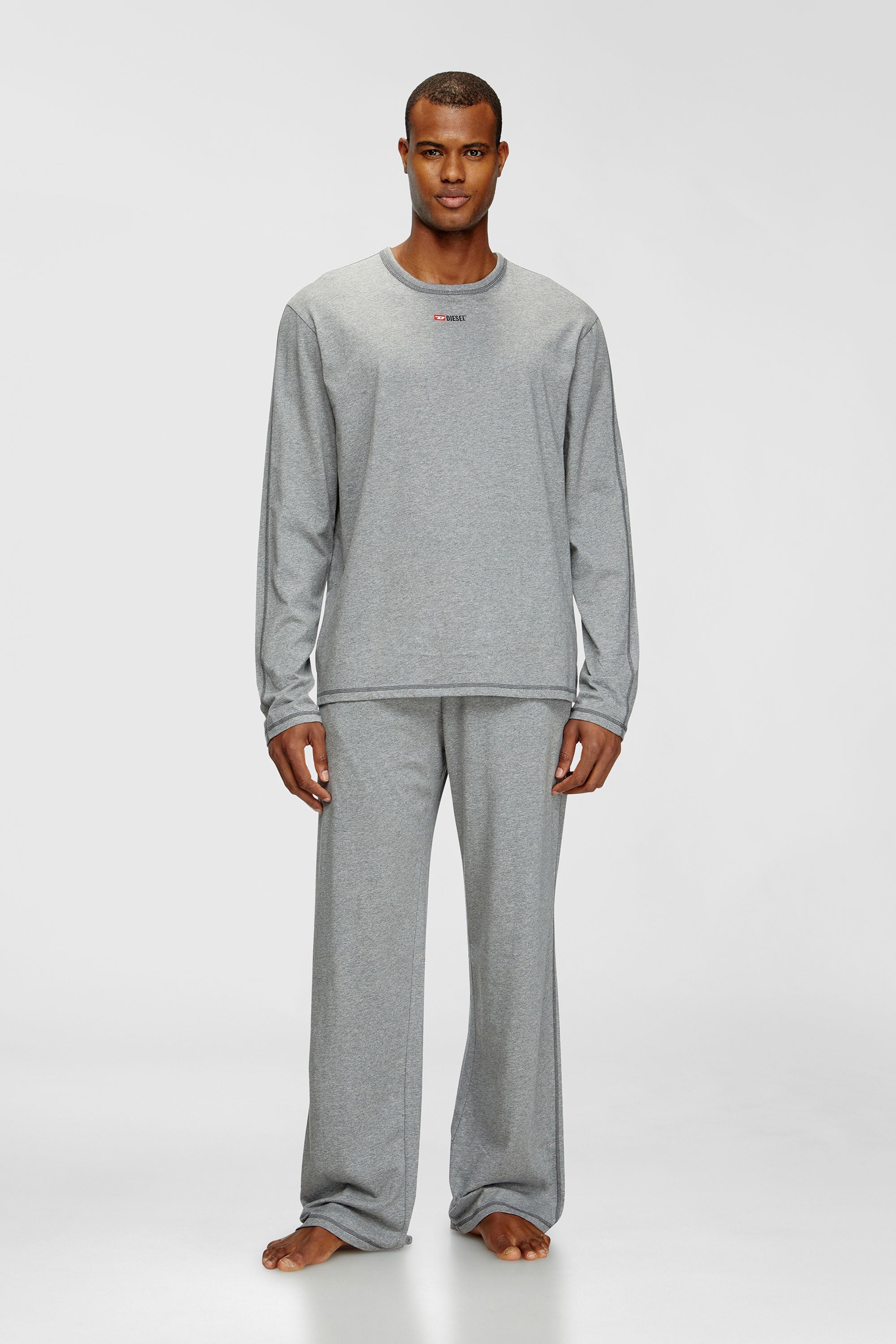 Diesel - SET-NOLAN-D-CORE, Male's Pajamas in cotton jersey in Grey - 3