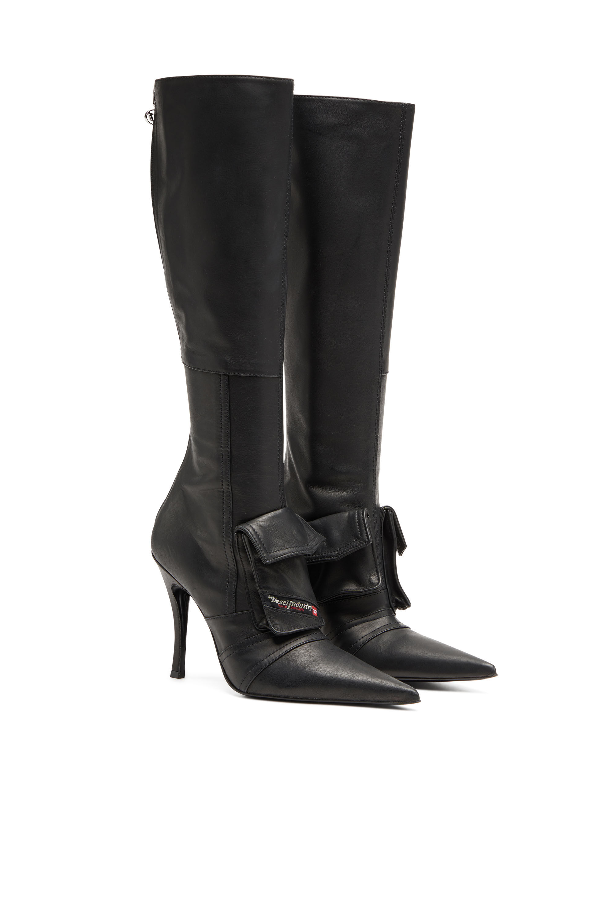 Diesel - D-VENUS POCKET HBT, D-Venus Pocket Hbt Boots - Bottes hauteur genou avec poches utility Femme in Noir - 2