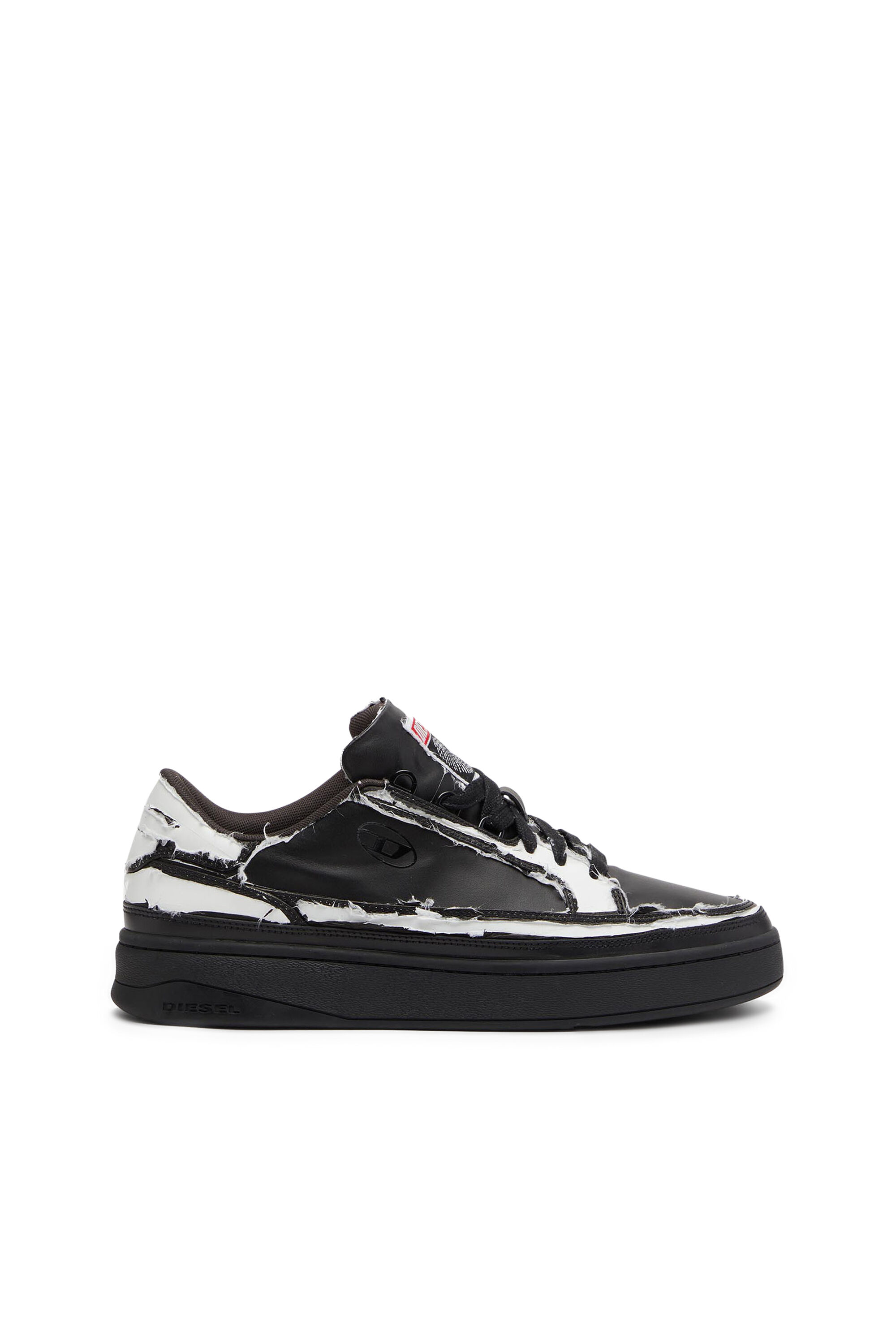 Diesel - S-SINNA LOW TK, S-Sinna Low Tk - Sneaker basse avec tissu effet déchiré Homme in Noir - 1