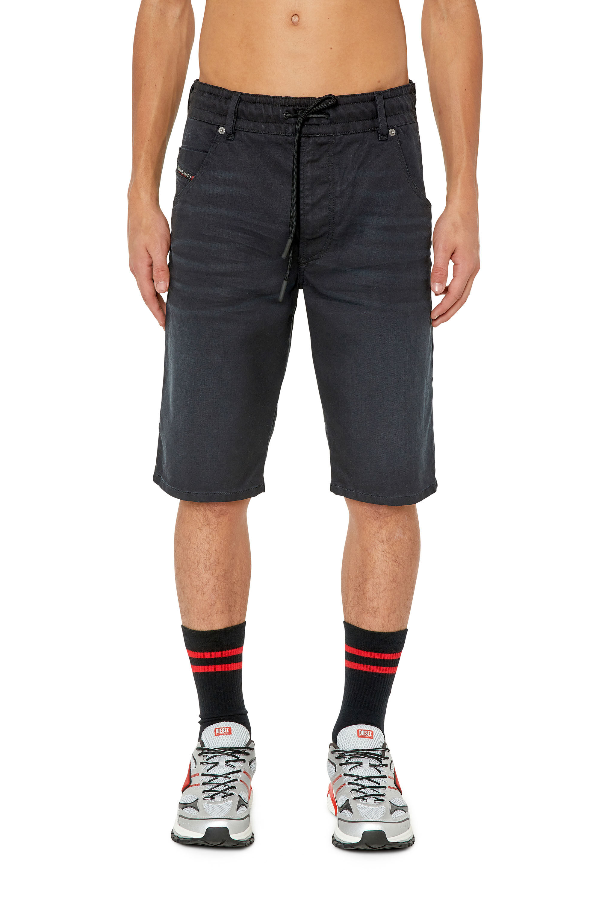 Diesel - D-KROOSHORT-Z JOGGJEANS, Male's Shorts in JoggJeans® in Black/Dark Grey - 3
