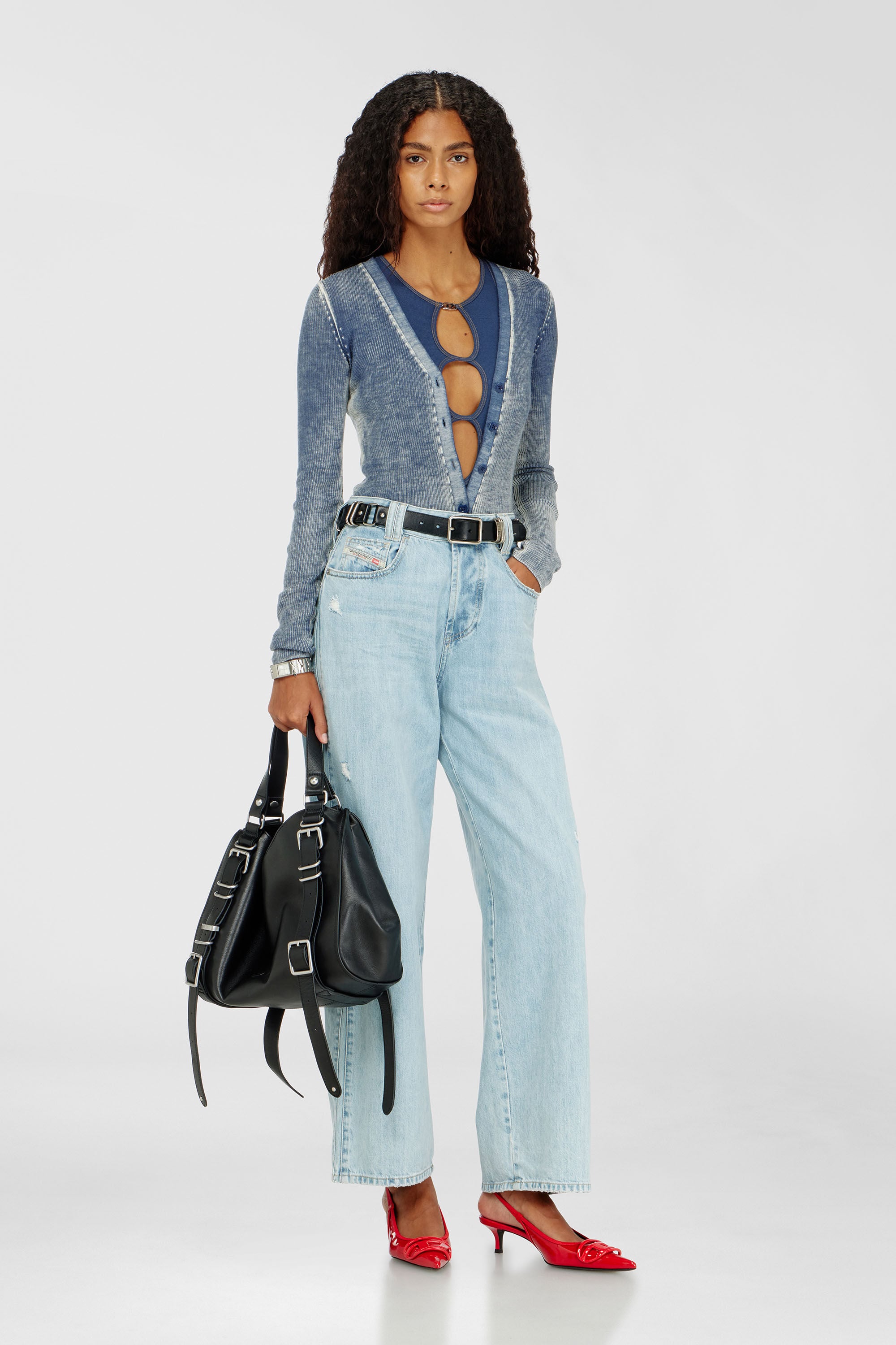 Diesel - COSIMA-DNM, Body &agrave; d&eacute;coupe en coton stretch c&ocirc;tel&eacute; Femme in ToBeDefined - 5