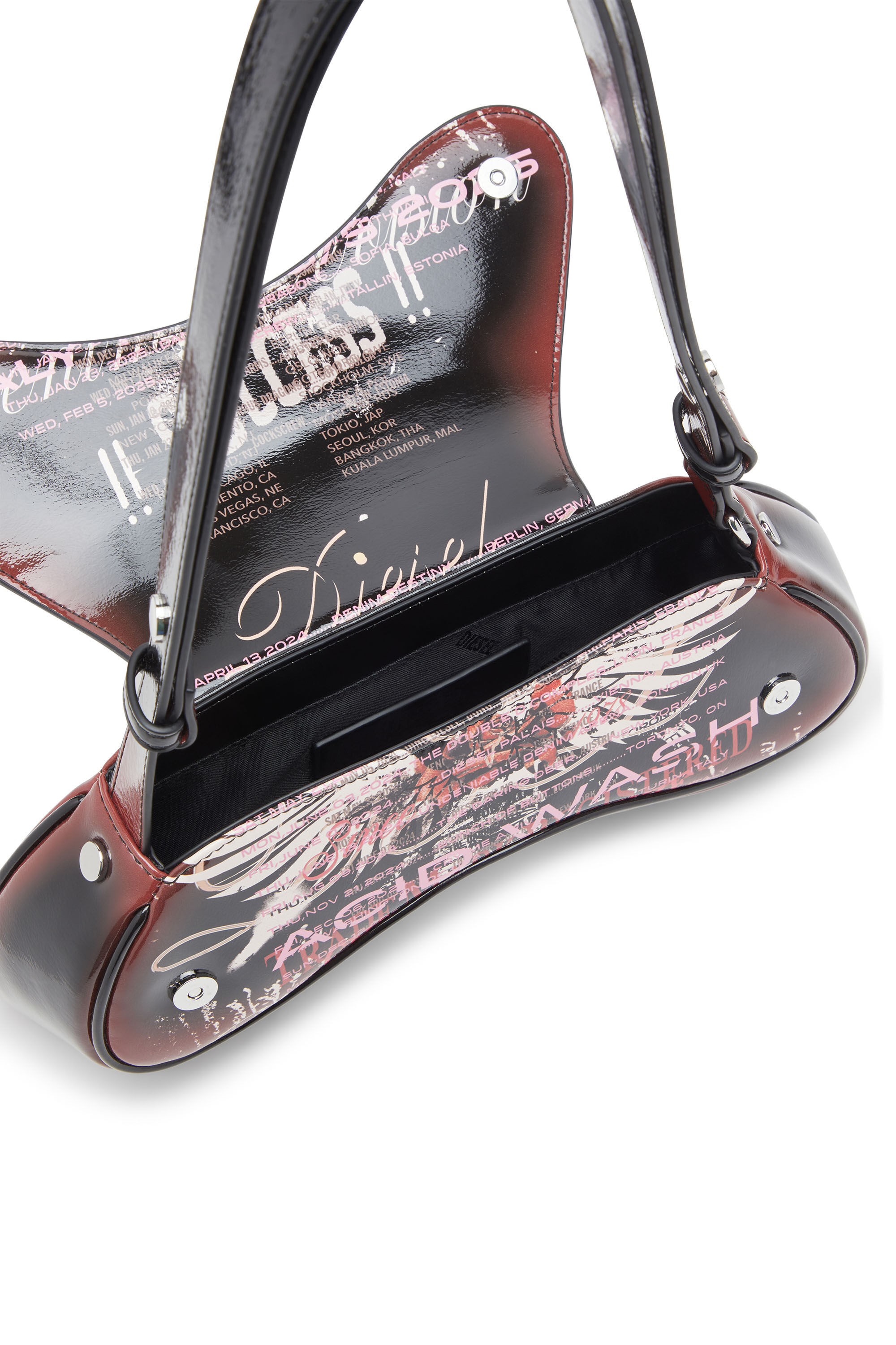 Women's Play-Shoulder bag in printed glossy PU | Multicolor | Diesel
