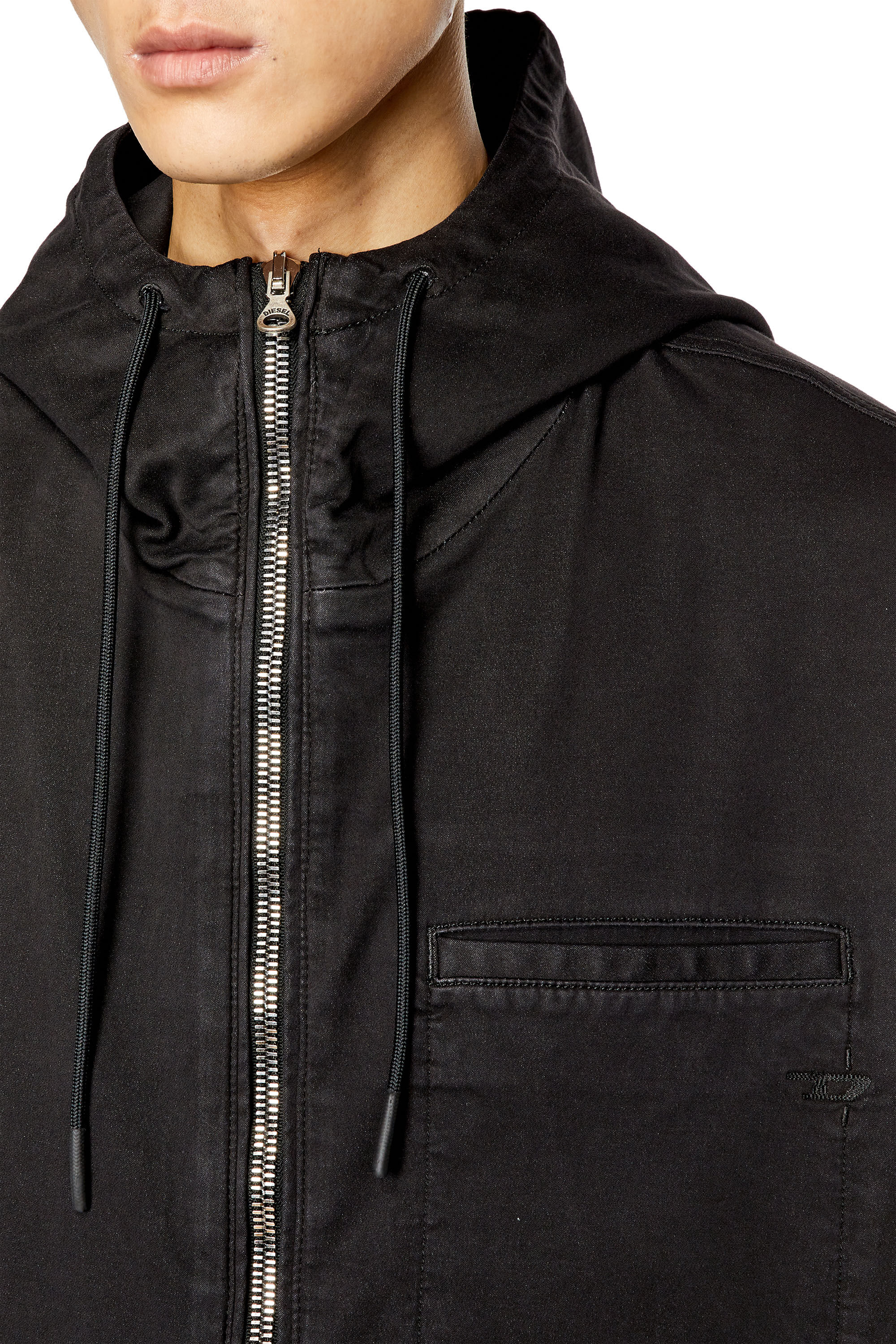 Diesel - D-HENNES JOGG, Man's Hooded JoggJeans jacket in Black - 4