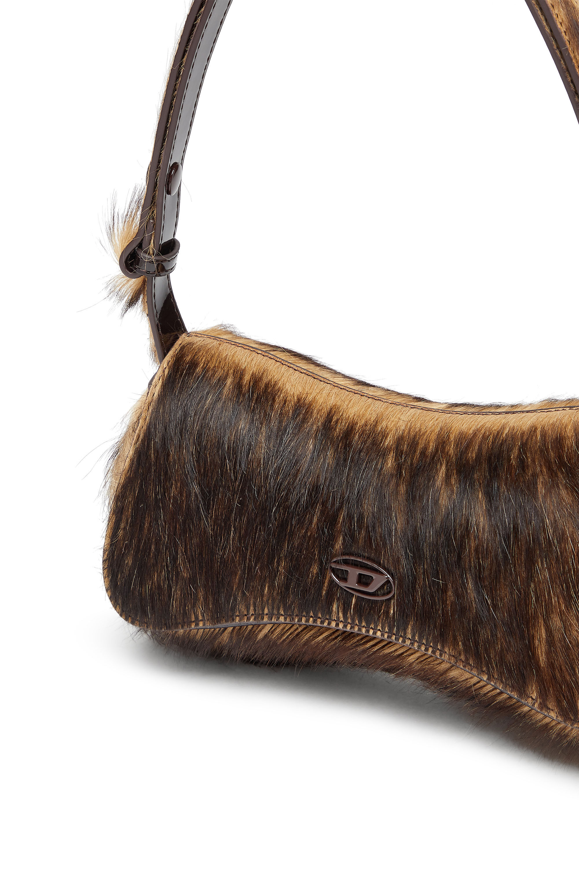 Diesel - PLAY CLUTCH, Pochette en cuir poilu coloré Femme in Marron - 5